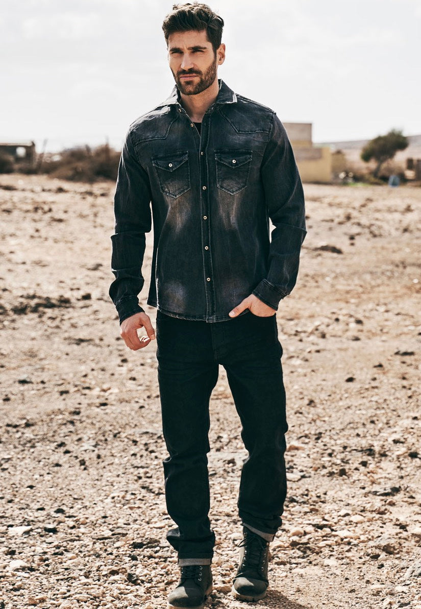 Brandit - Riley Denim Black - Shirt