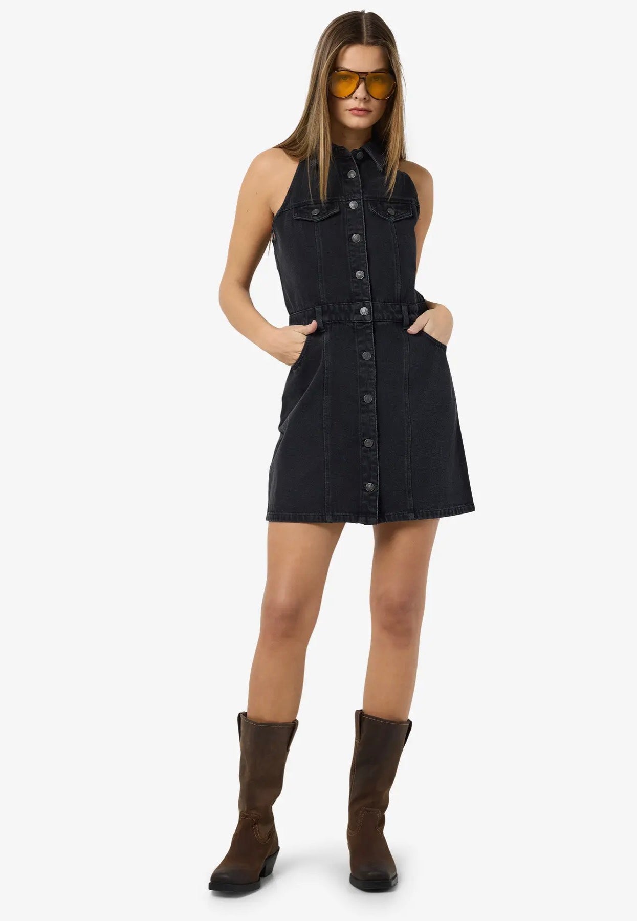 Noisy May - Lardie Slim Black Denim - Dress | Women-Image