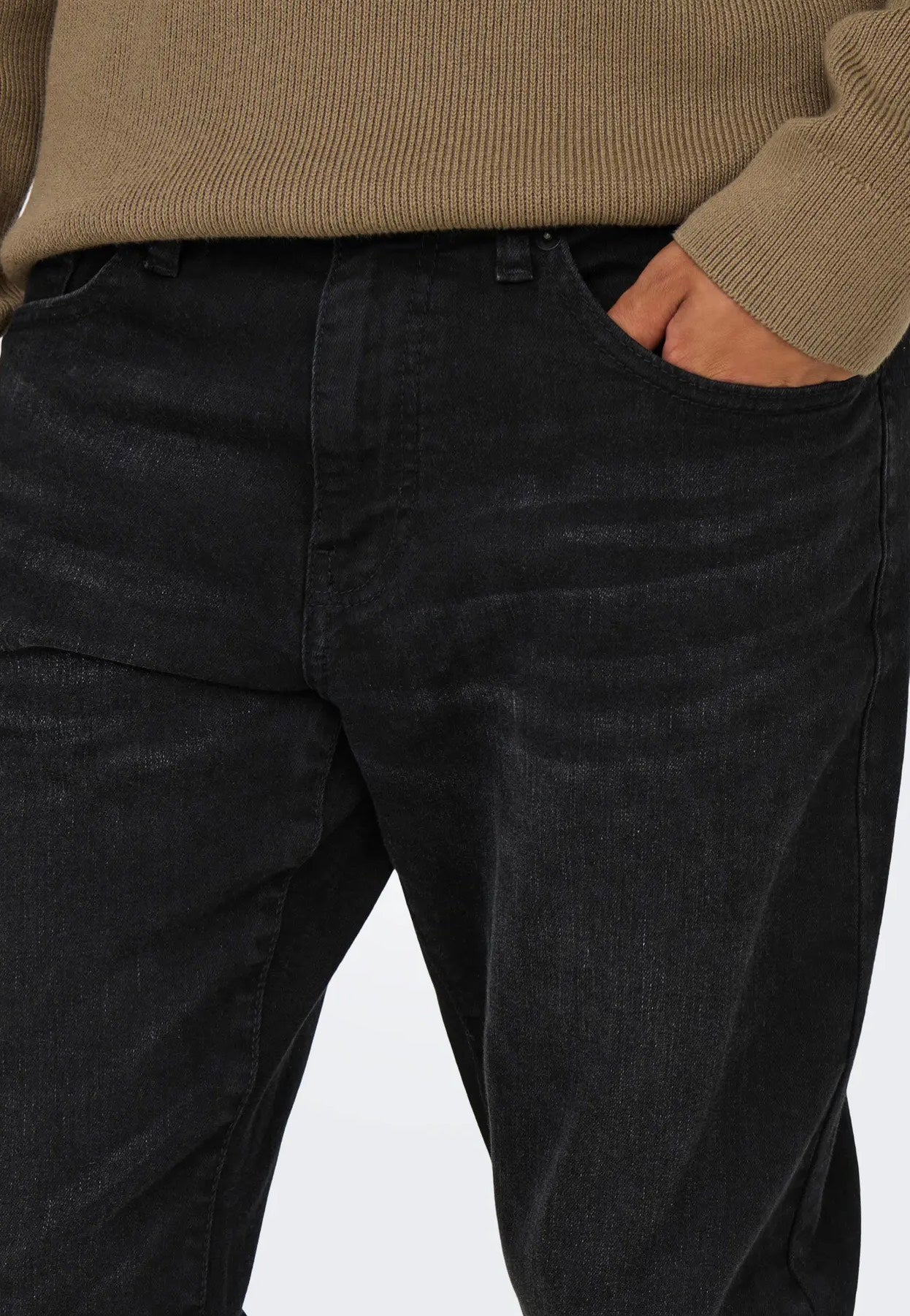 Only & Sons - Weft Regular 8638 Mat Black Denim - Jeans | Men-Image