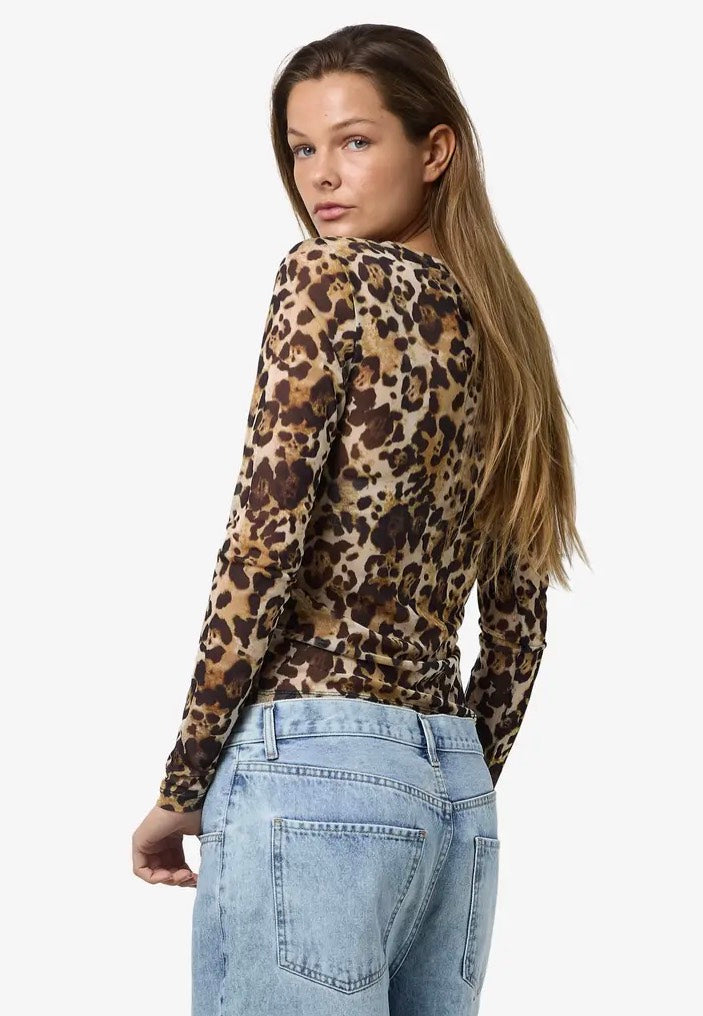 Noisy May - Judith L/S Mesh Black Leo - Top | Women-Image