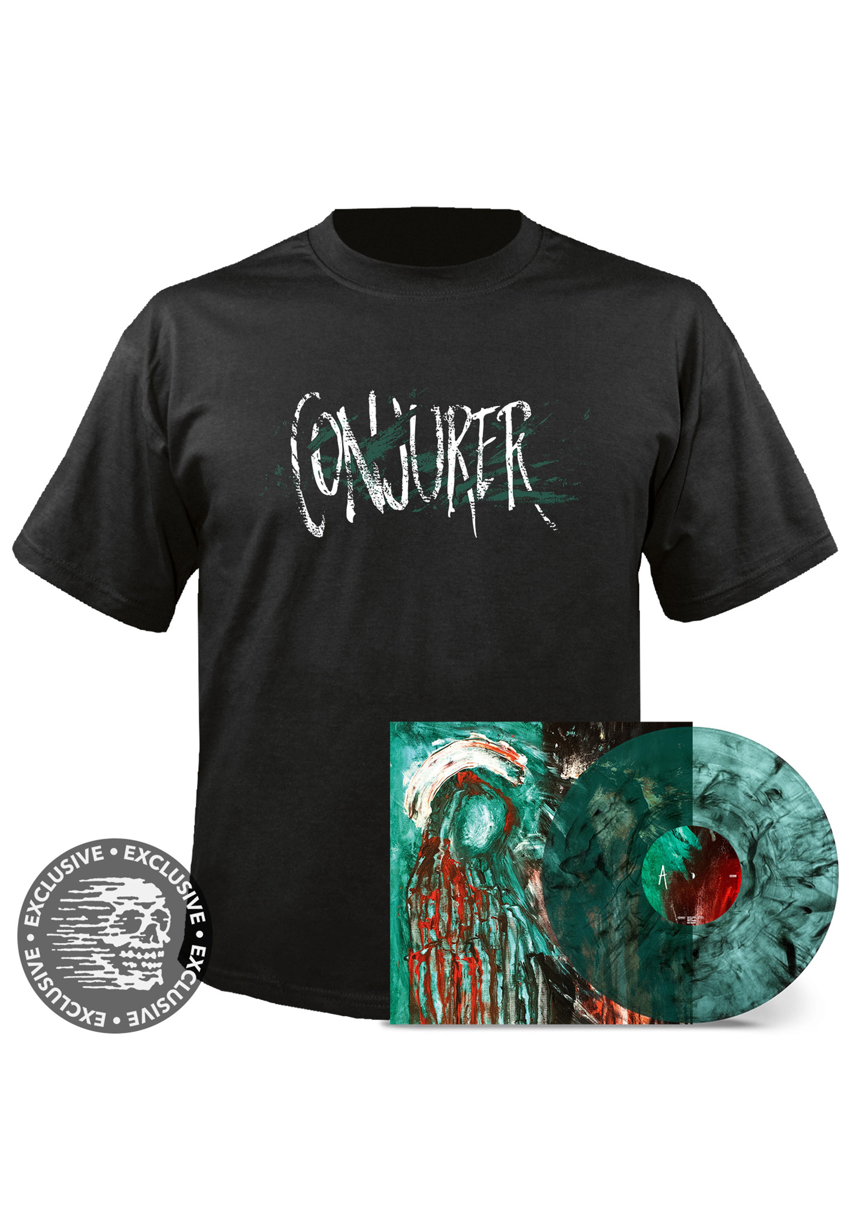 Conjurer - Unself Trans. Petrol/Black Smoke - Colored Vinyl + Abstract - T-Shirt