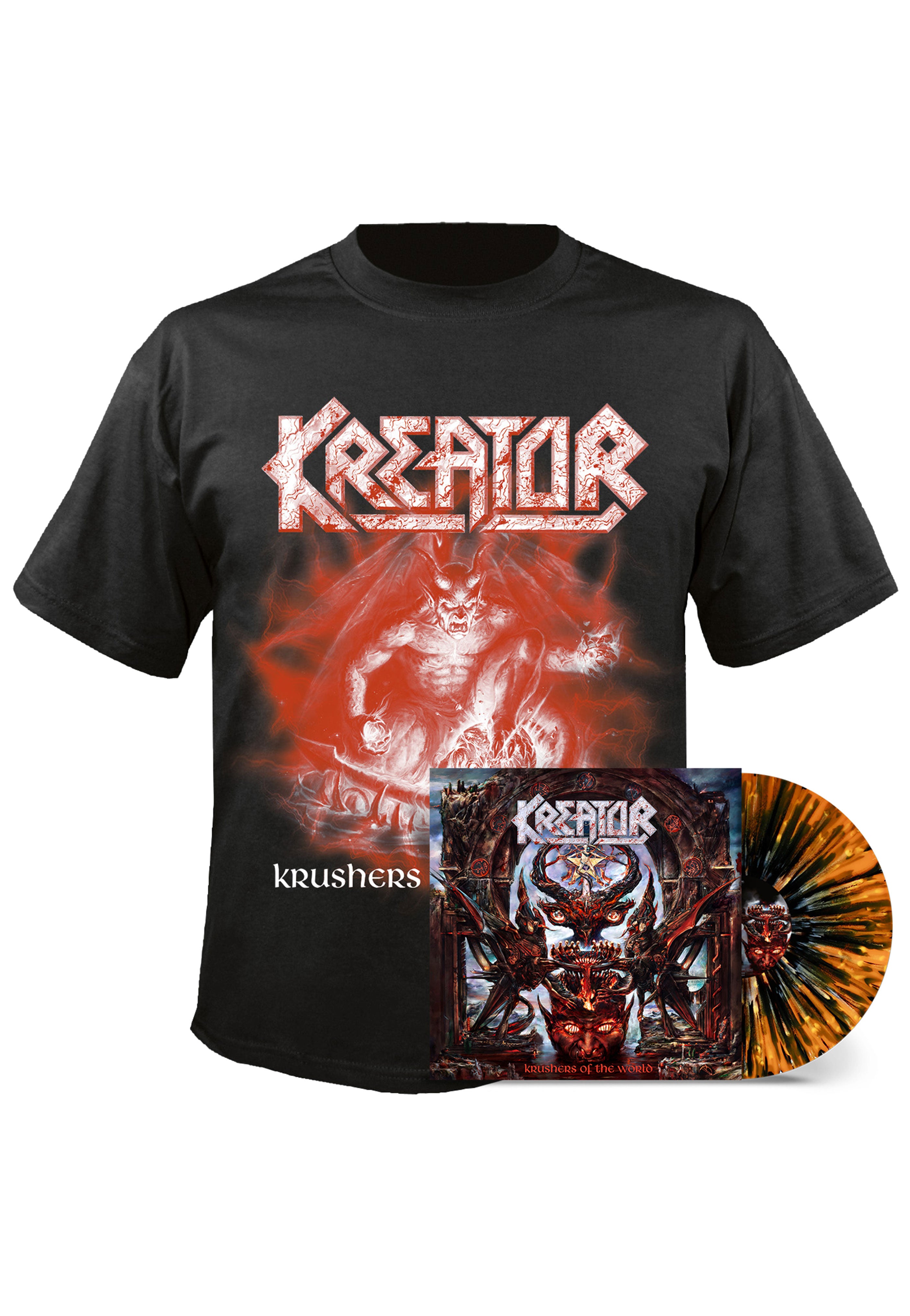 Kreator - Krushers Of The World Ltd. Orange/White/Black - Splattered Vinyl + Are You Ready To Kill - T-Shirt