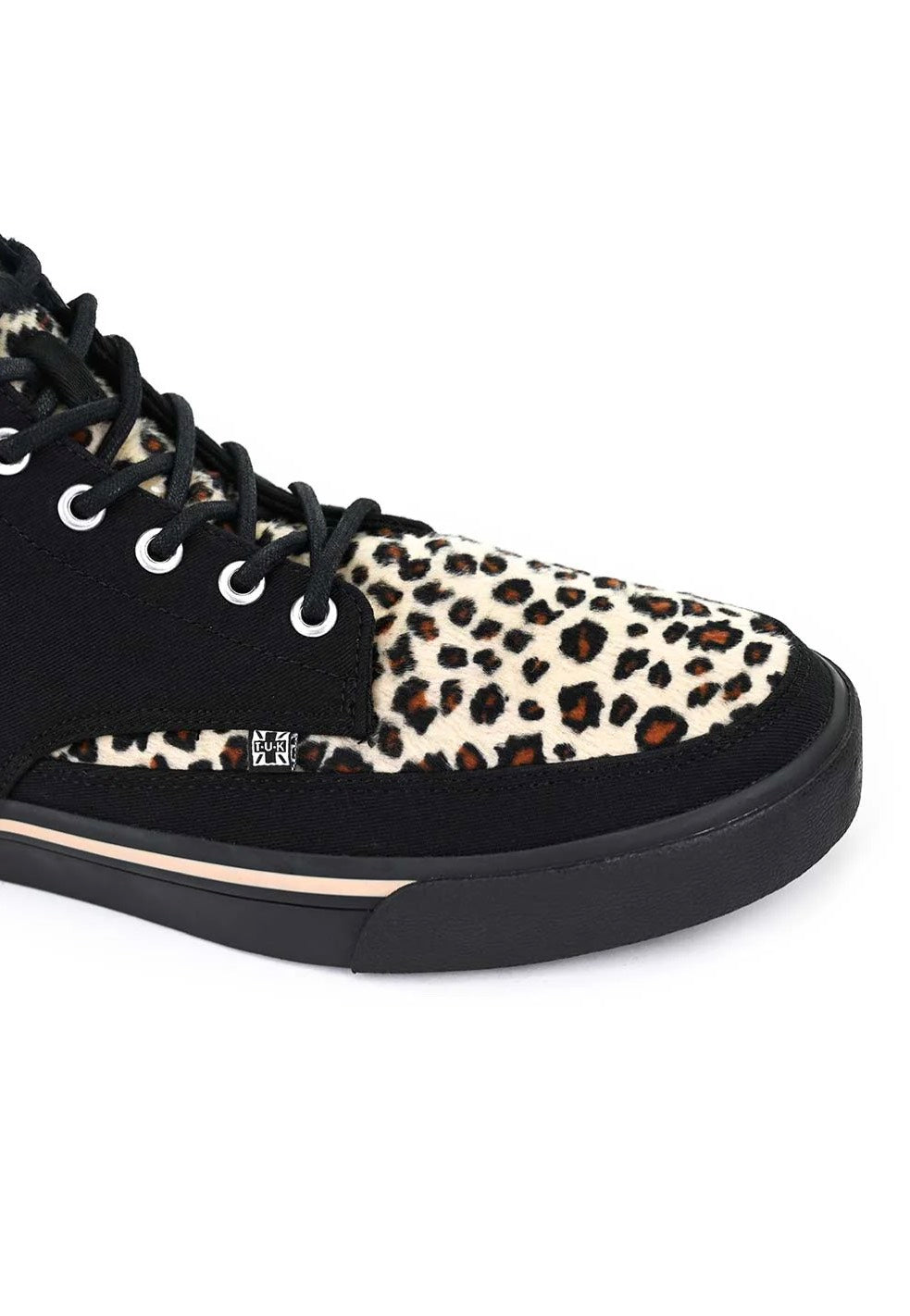 T.U.K. - Creeper Hi Top Classic Black/Leopard Canvas - Girl Shoes | Women-Image