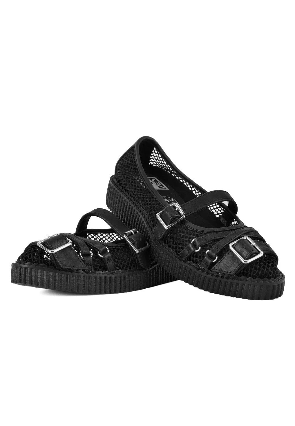 T.U.K. - Pointed Mary Jane Creeper Vegan Lace Black - Girl Shoes | Women-Image