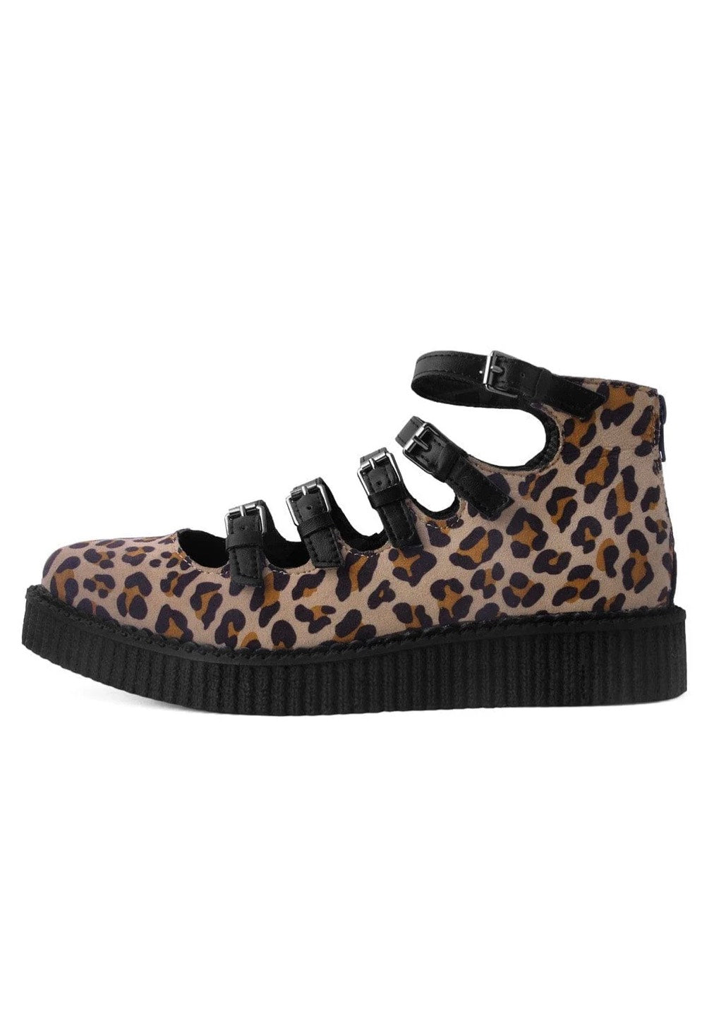 T.U.K. - Ballet Creeper Multi-Strap Leopard Vegan Suede - Girl Sandals | Women-Image