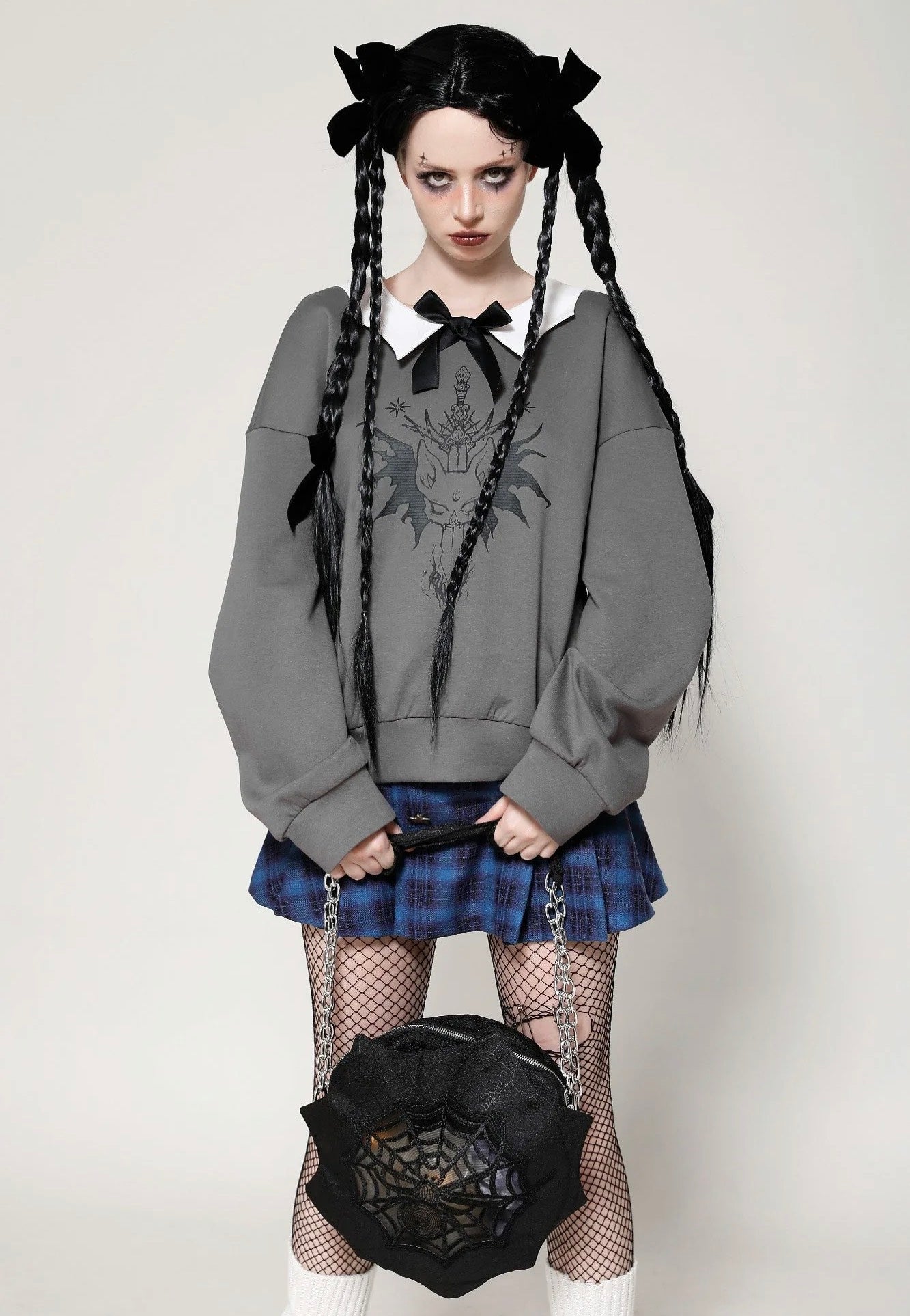 Dark In Love - Spider Web Embroidered Hollow - Bag | Neutral-Image