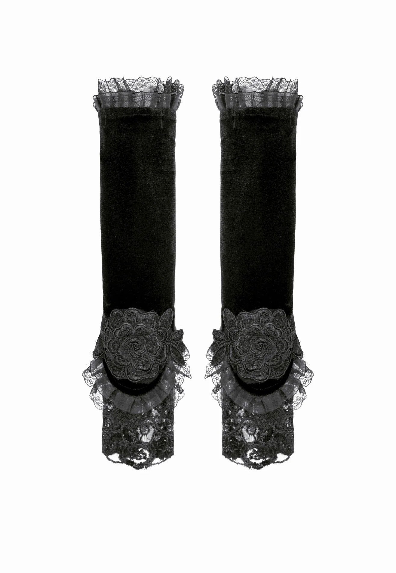 Dark In Love Gothic Romantic Vintage Velvet Black Manchettes