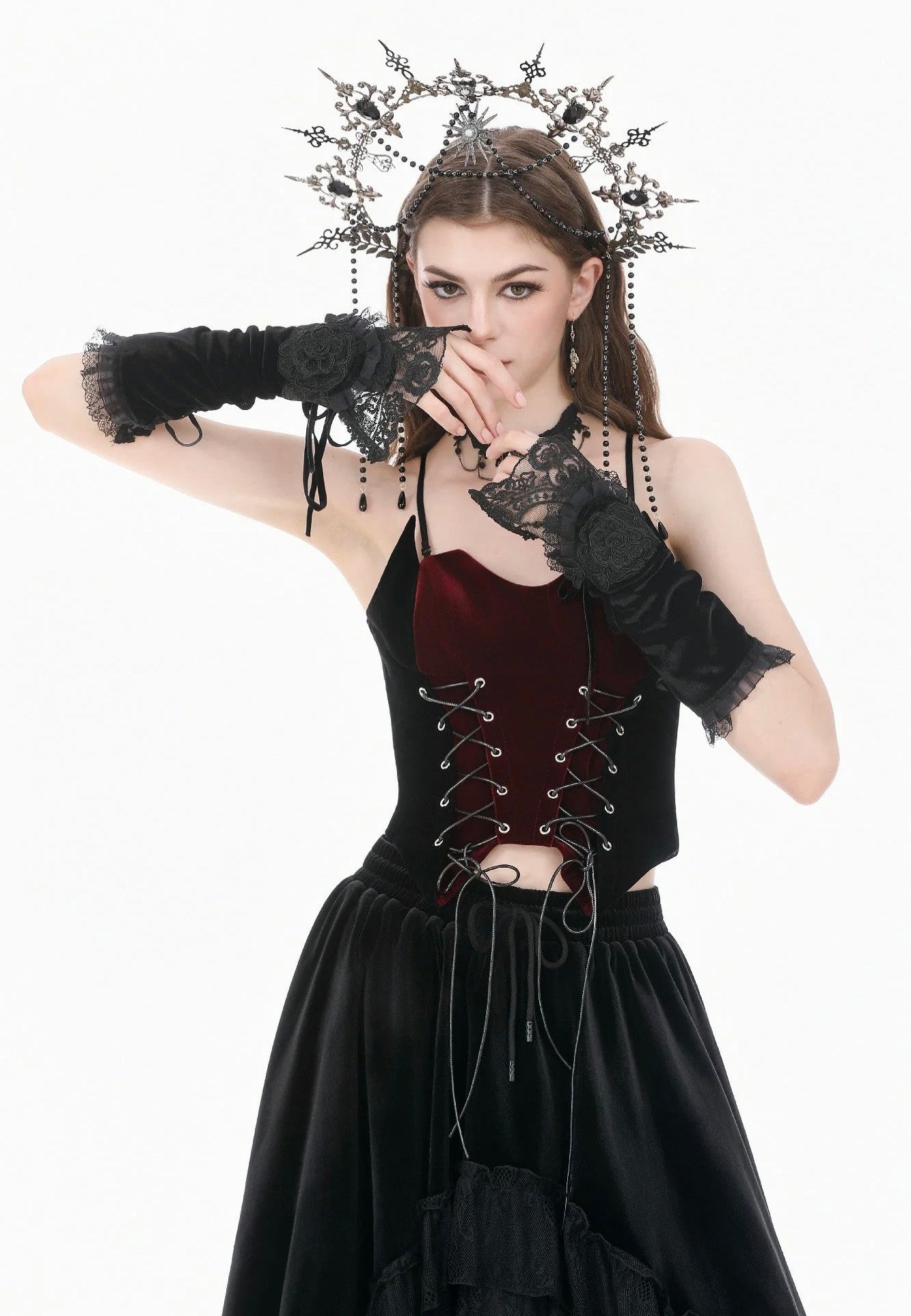 Dark In Love Gothic Romantic Vintage Velvet Black Manchettes