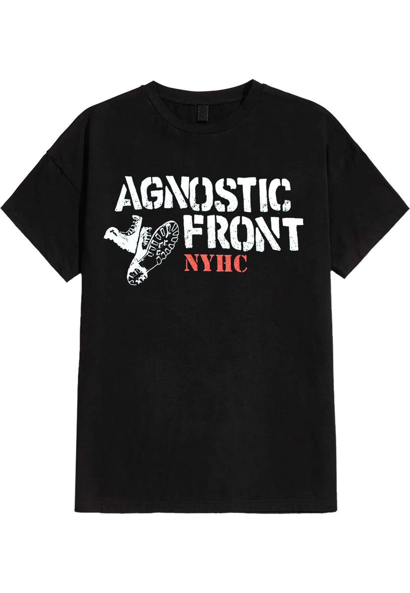 レアAgnostic Front Tシャツ ビンテージ ハードコア NYHC Agnostic Front - Stencil Boots - T-Shirt | Nuclear Blast