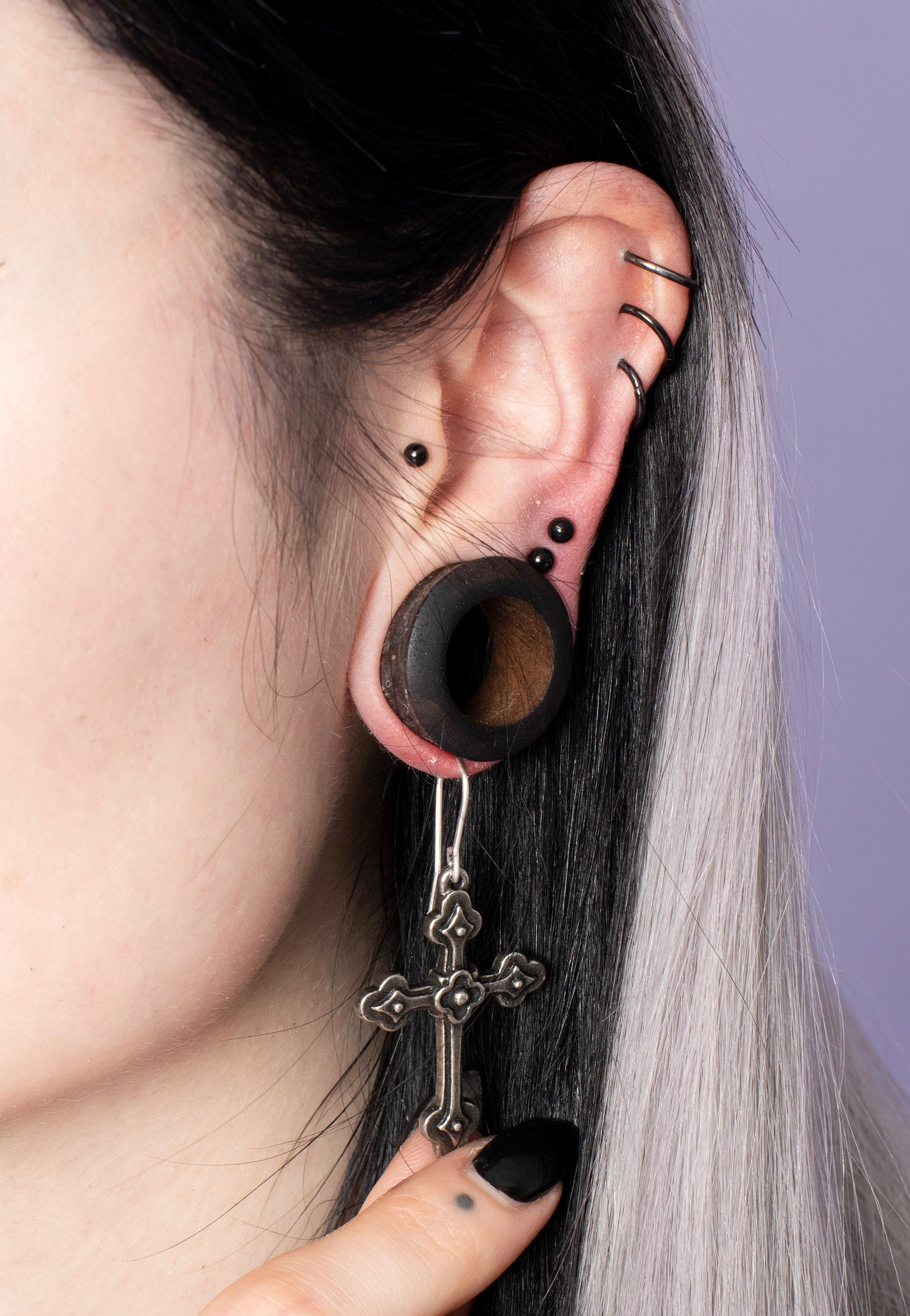 Alchemy England - Gothic Devotion Crosses Silver - Earrings