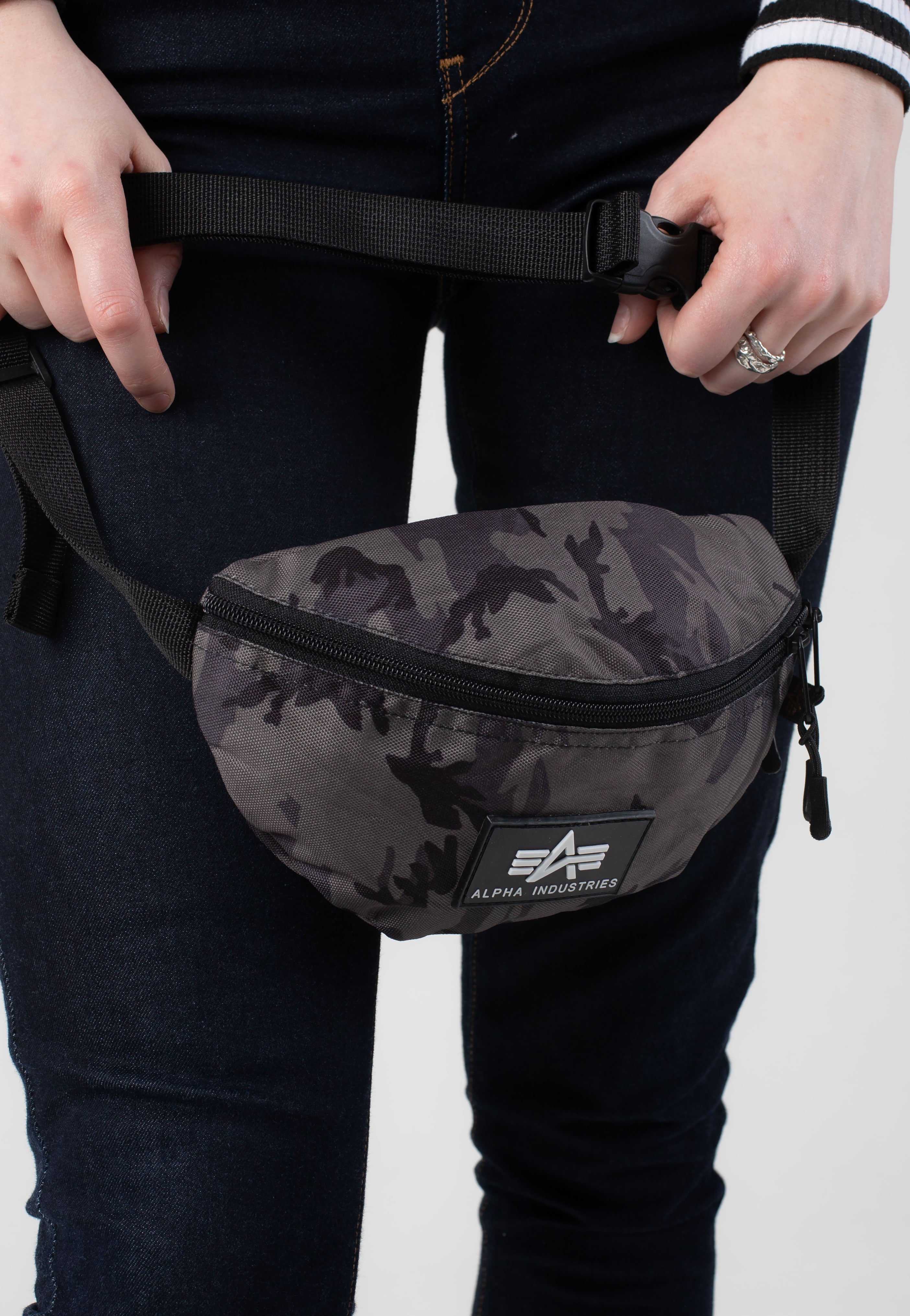 Alpha Industries - Rubber Print Black Camo - Hip Bag | Neutral-Image