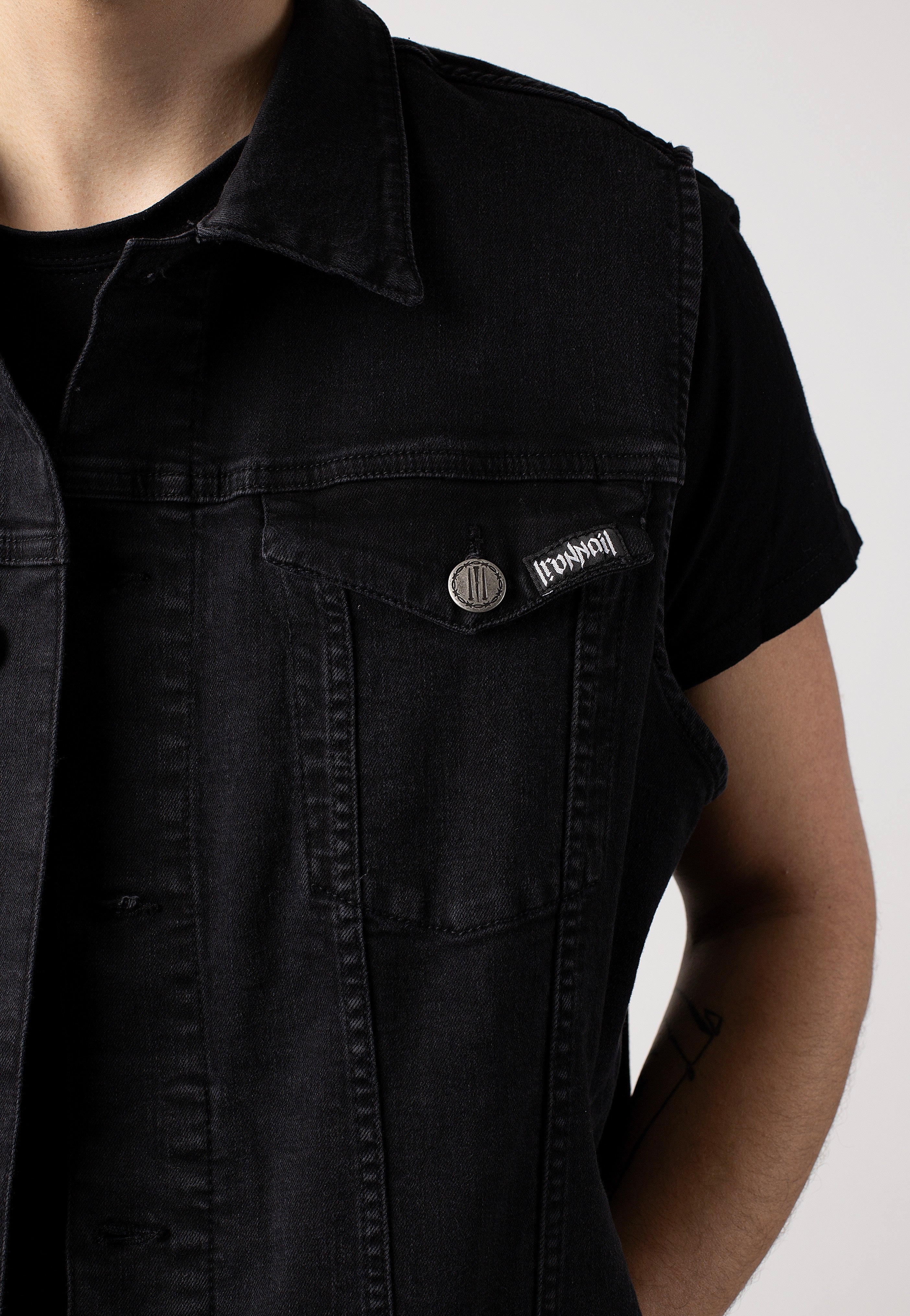 Ironnail - Neil Denim Black - Jeans Vest | Men-Image