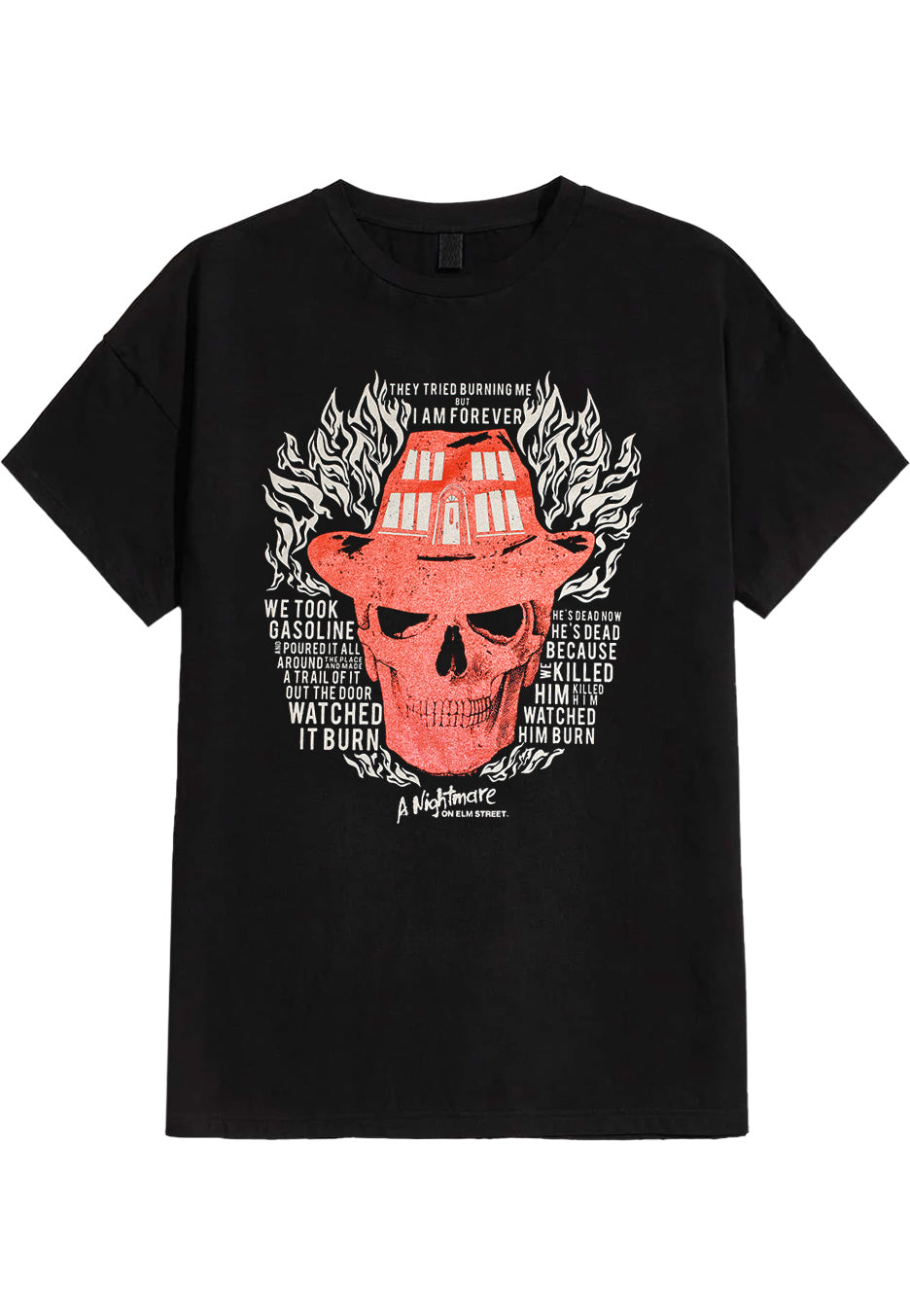 A Nightmare On Elm Street - Skull Flames - T-Shirt | Neutral-Image