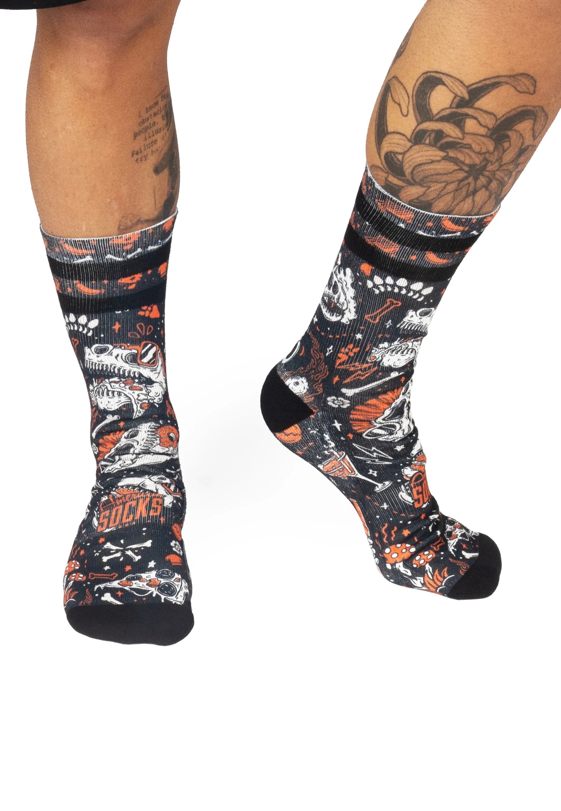 American Socks - Slick Dinos Mid High Black - Socks