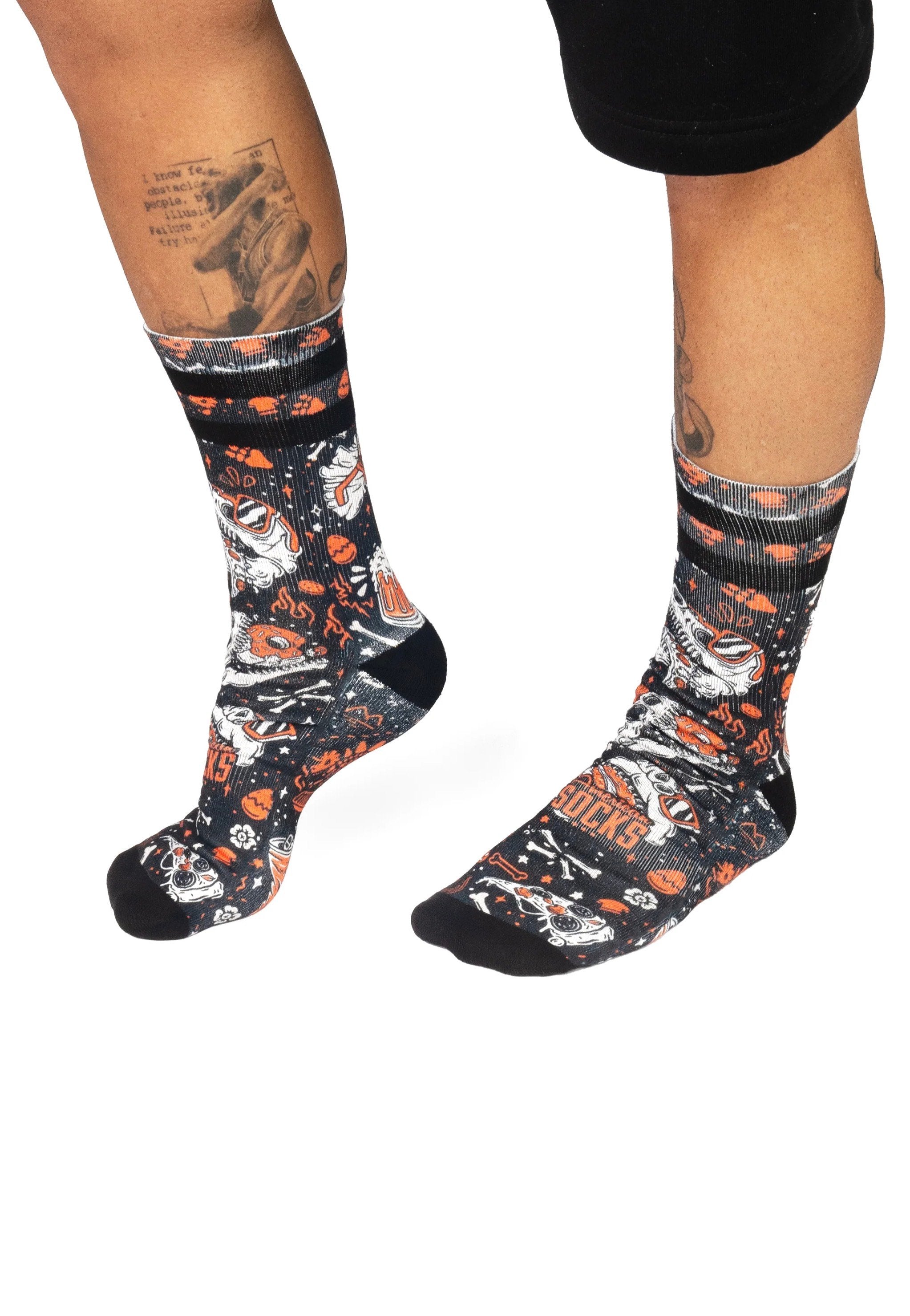American Socks - Slick Dinos Mid High Black - Socks