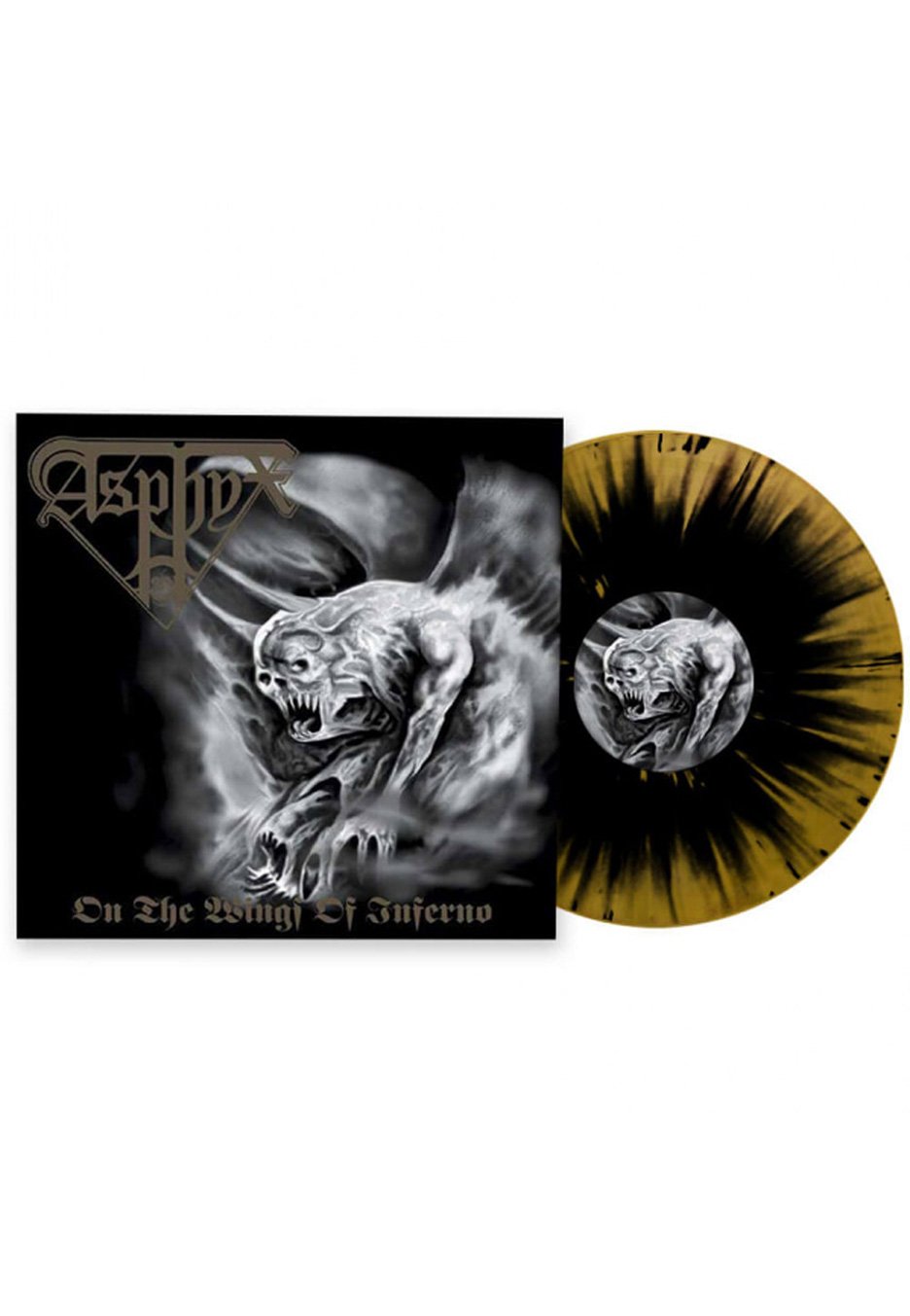 Asphyx - On The Wings Of Inferno Gold/Black Splatter - Splattered Vinyl