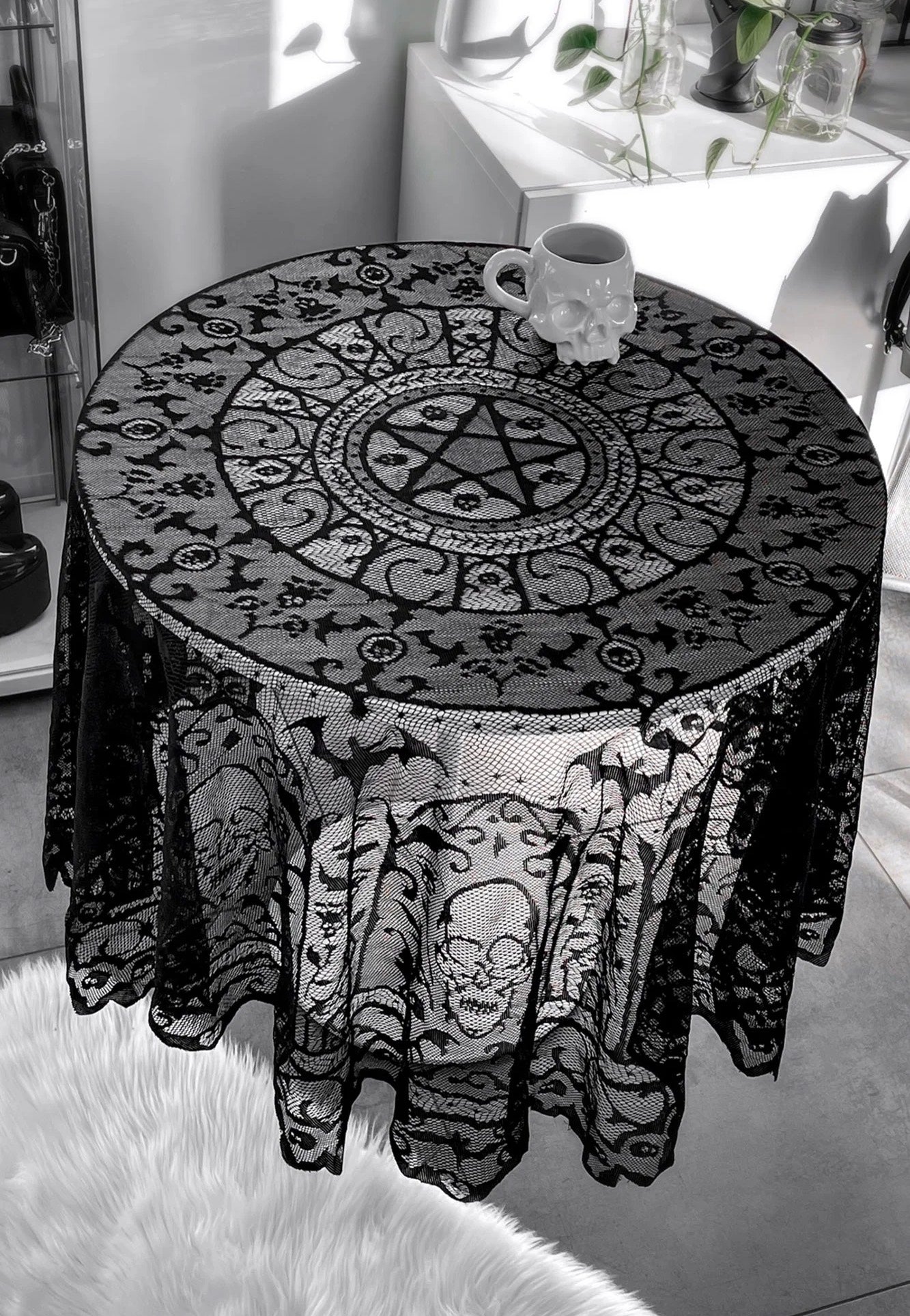 Killstar - Asra Lace Black - Table Cloth | Neutral-Image