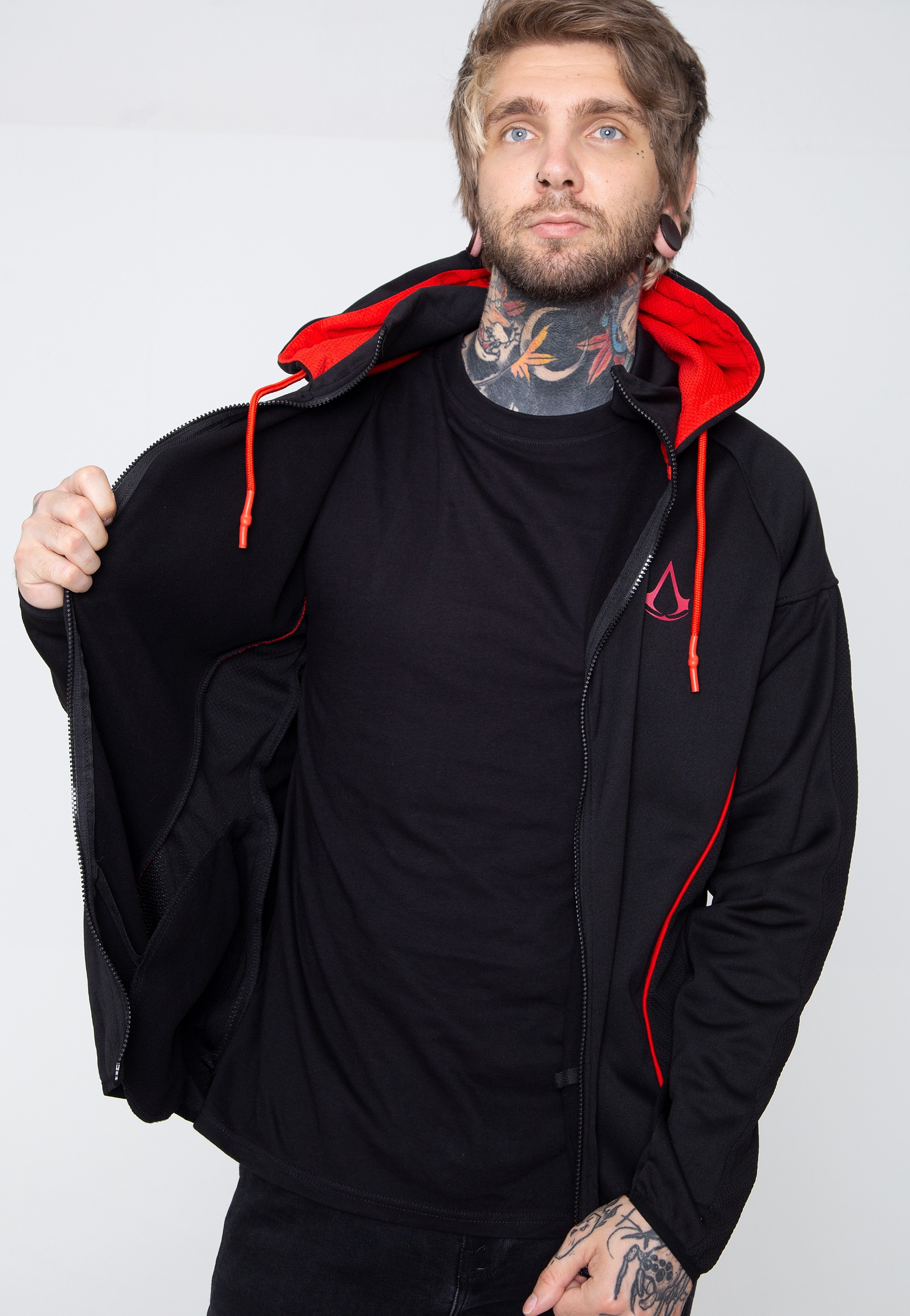 【BAON】[unsiex] Ezio Lettering Nylon Over Hood - 7bu ver UBI Workshop Assassins Creed Jacket Mens XL Full-Zip Recon