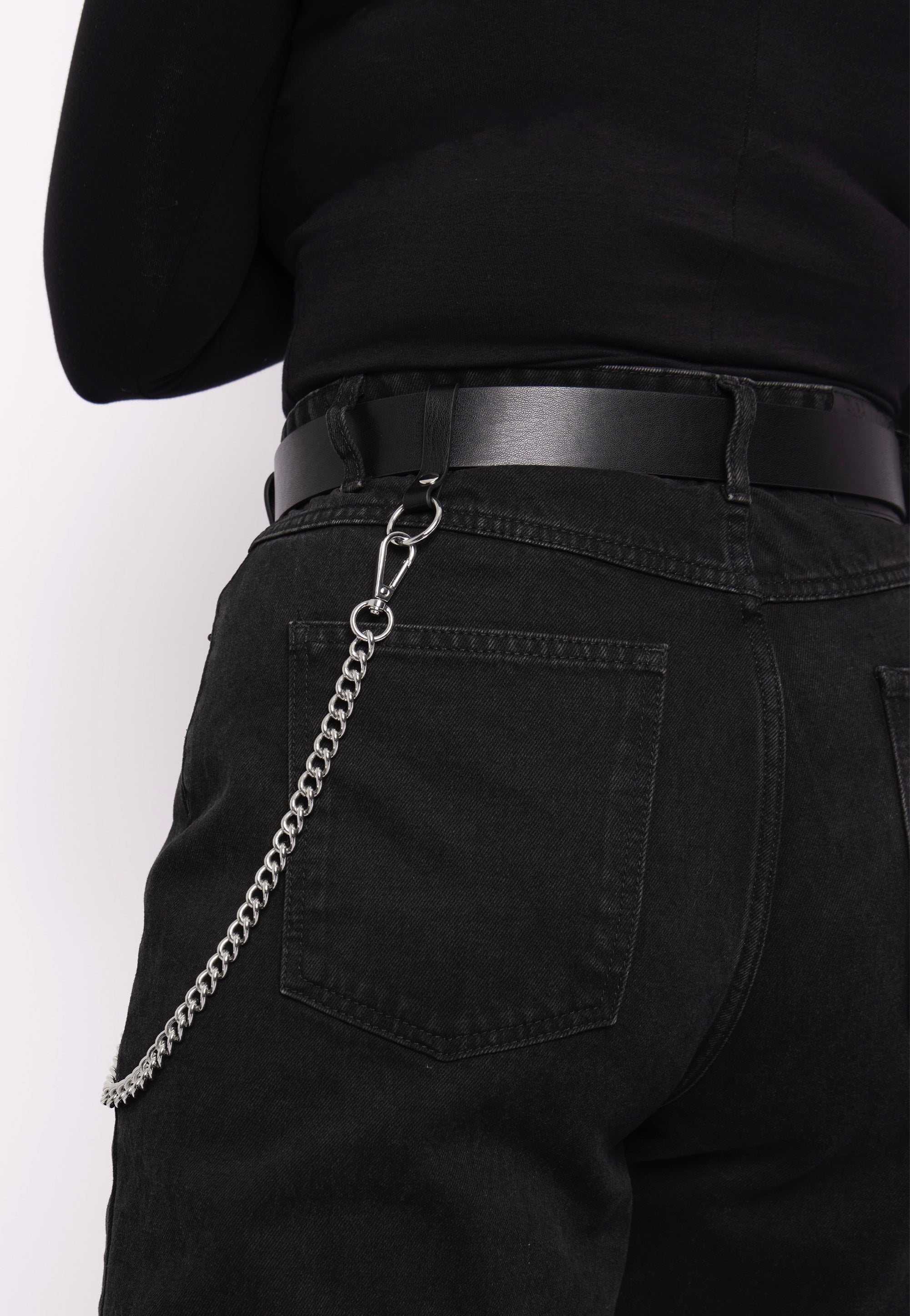 Mary Wyatt - Axis Appleskin Vegan Leather Chain Black - Belt