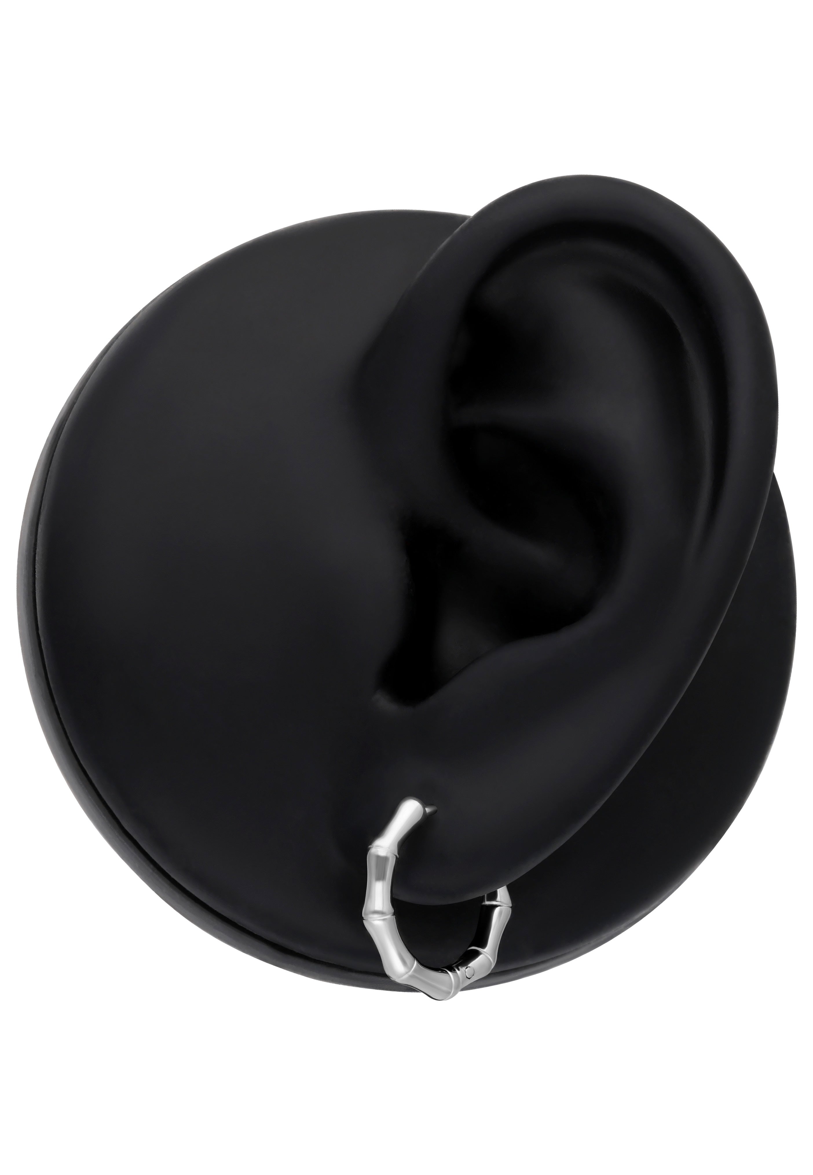Wildcat - Little Basic Bamboo Hoops Pairs 10 mm Silver - Earrings | Neutral-Image