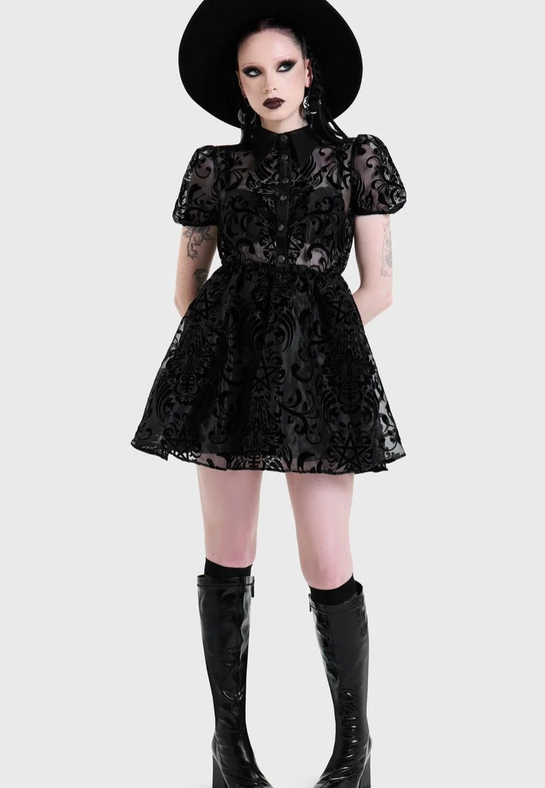Killstar Bloodlust Organza Mini Black Vestido
