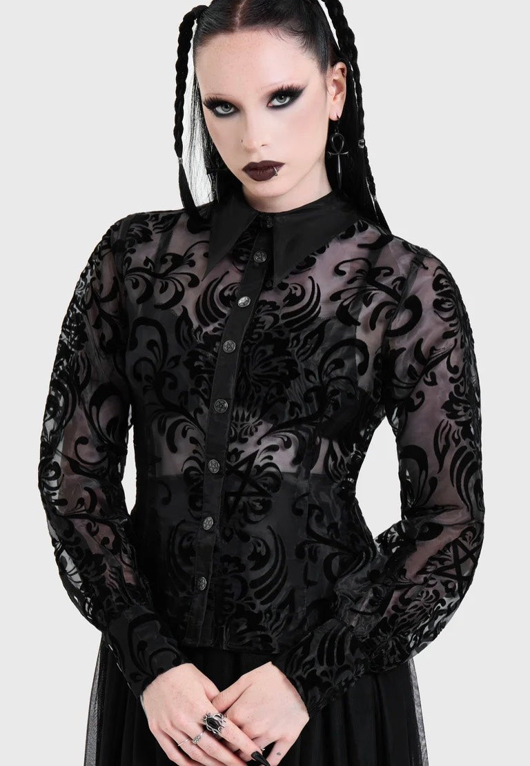 Killstar Bloodlust Organza Black Hemd