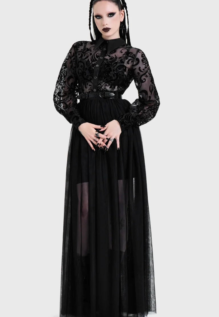 Killstar Bloodlust Organza Black Hemd
