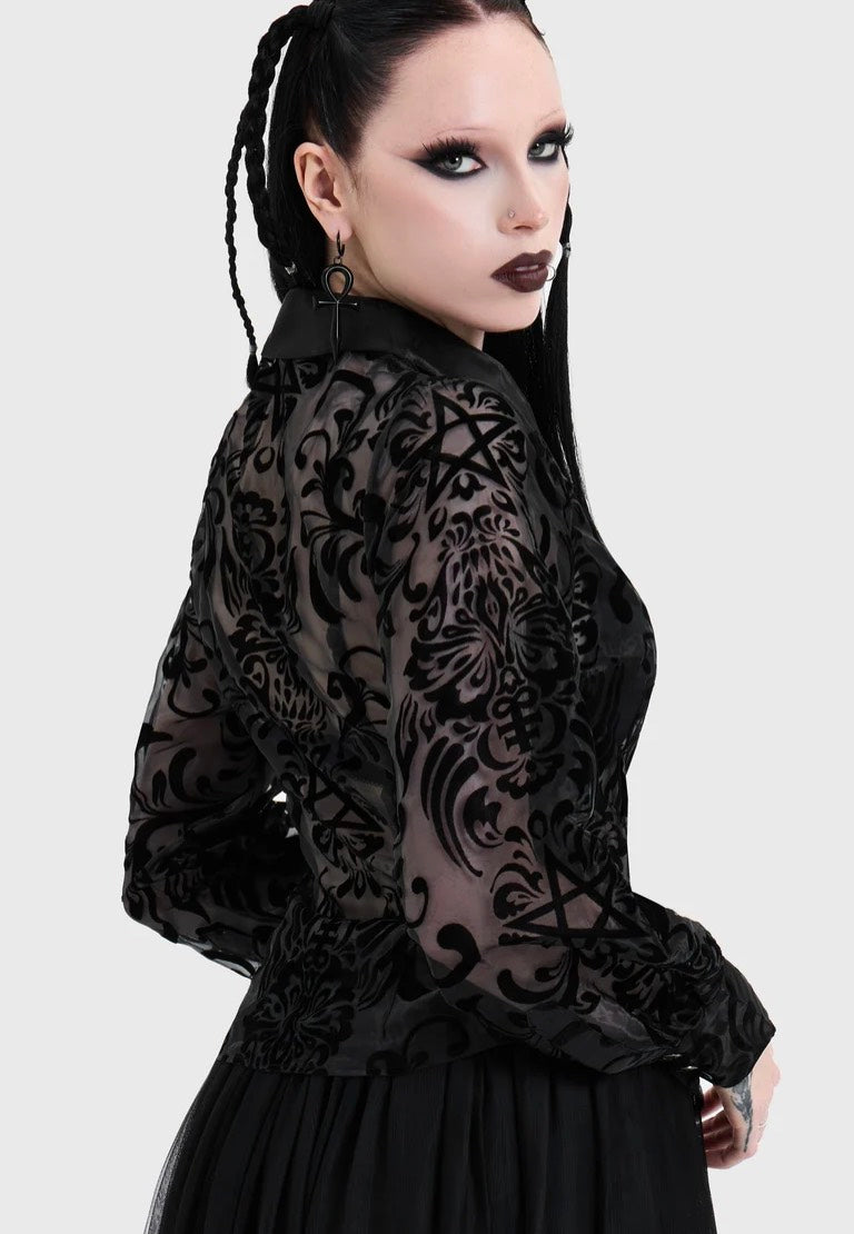 Killstar Bloodlust Organza Black Hemd