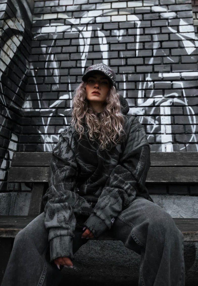 Stay Cold Apparel - Bloodmoon Heavy Oversized Black - Hoodie | Neutral-Image