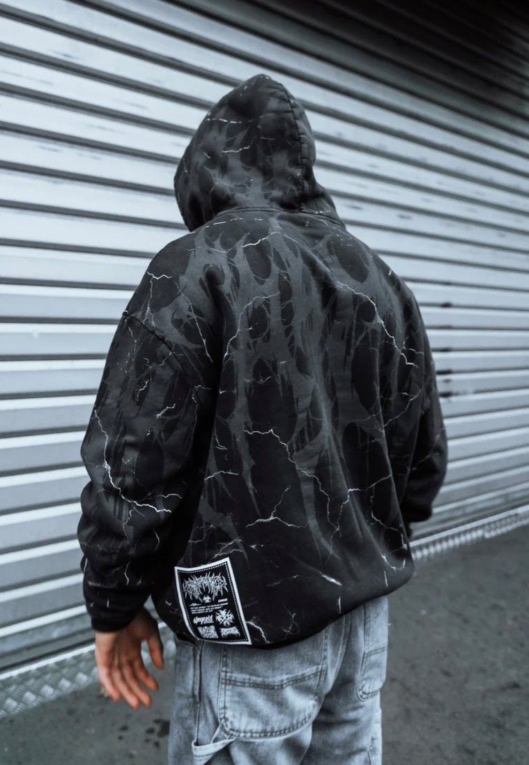 Stay Cold Apparel - Bloodshot Heavy Oversized Black Acid - Hoodie