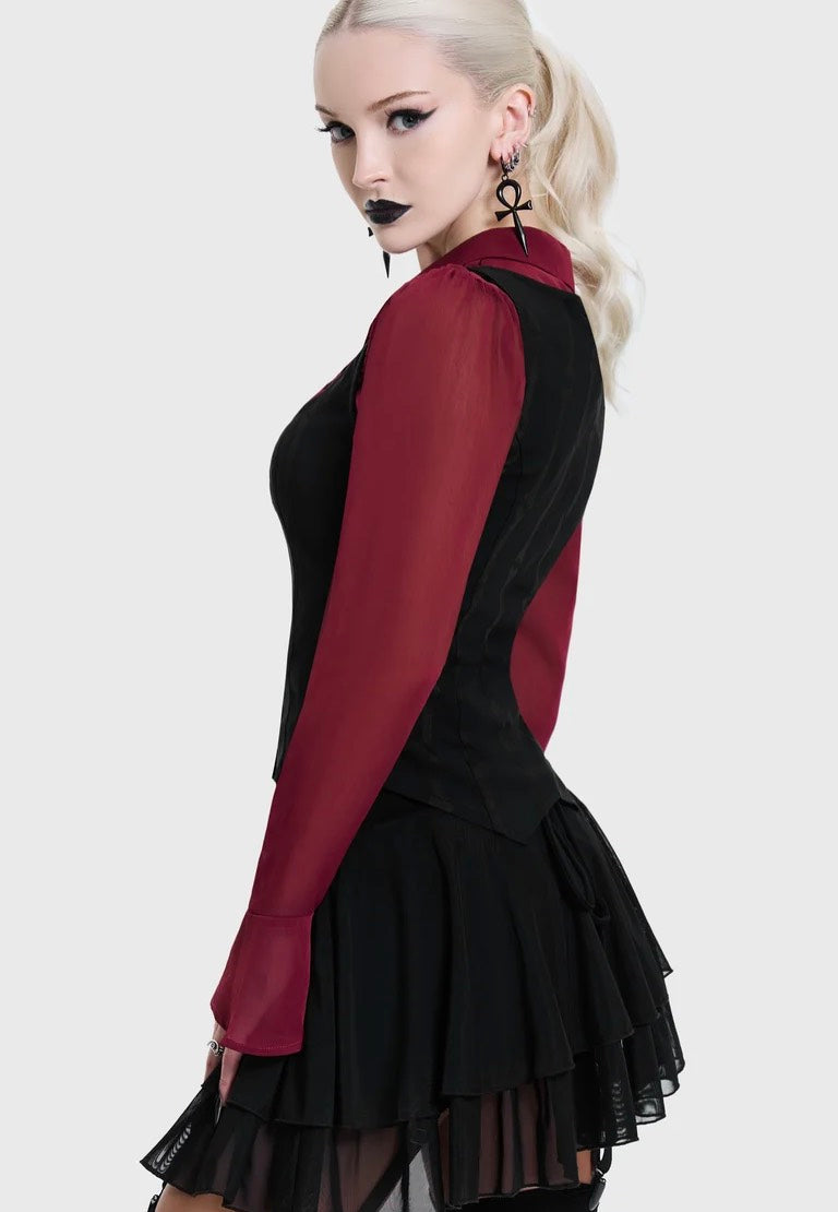 Killstar Bone Stripe Black Corset