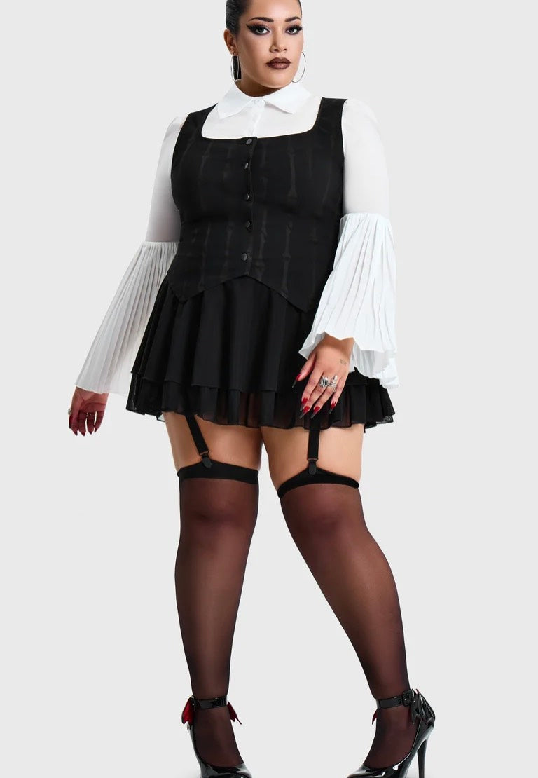 Killstar Bone Stripe Black Corset