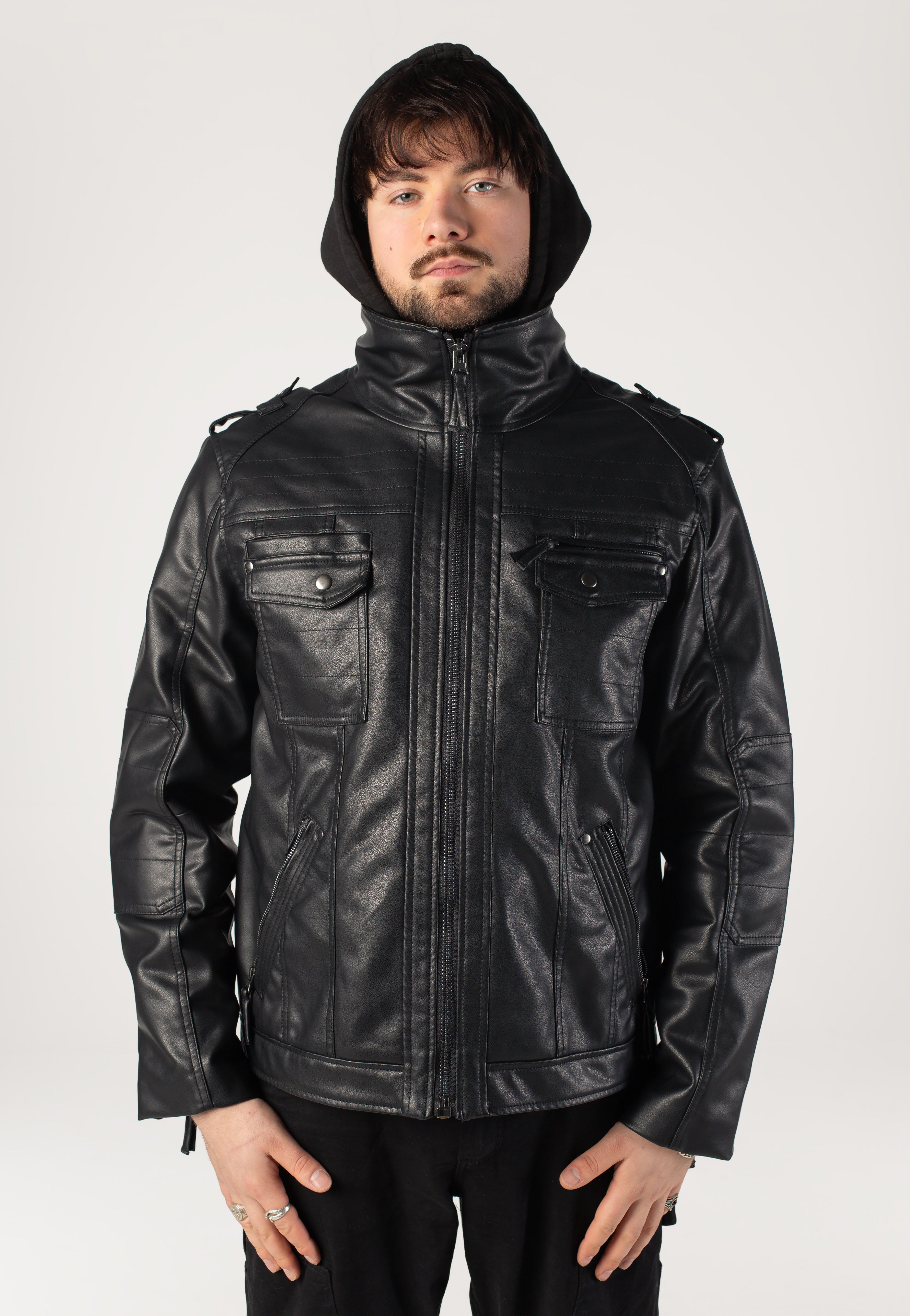Brandit - Black Rock - Leather Jacket | Men-Image