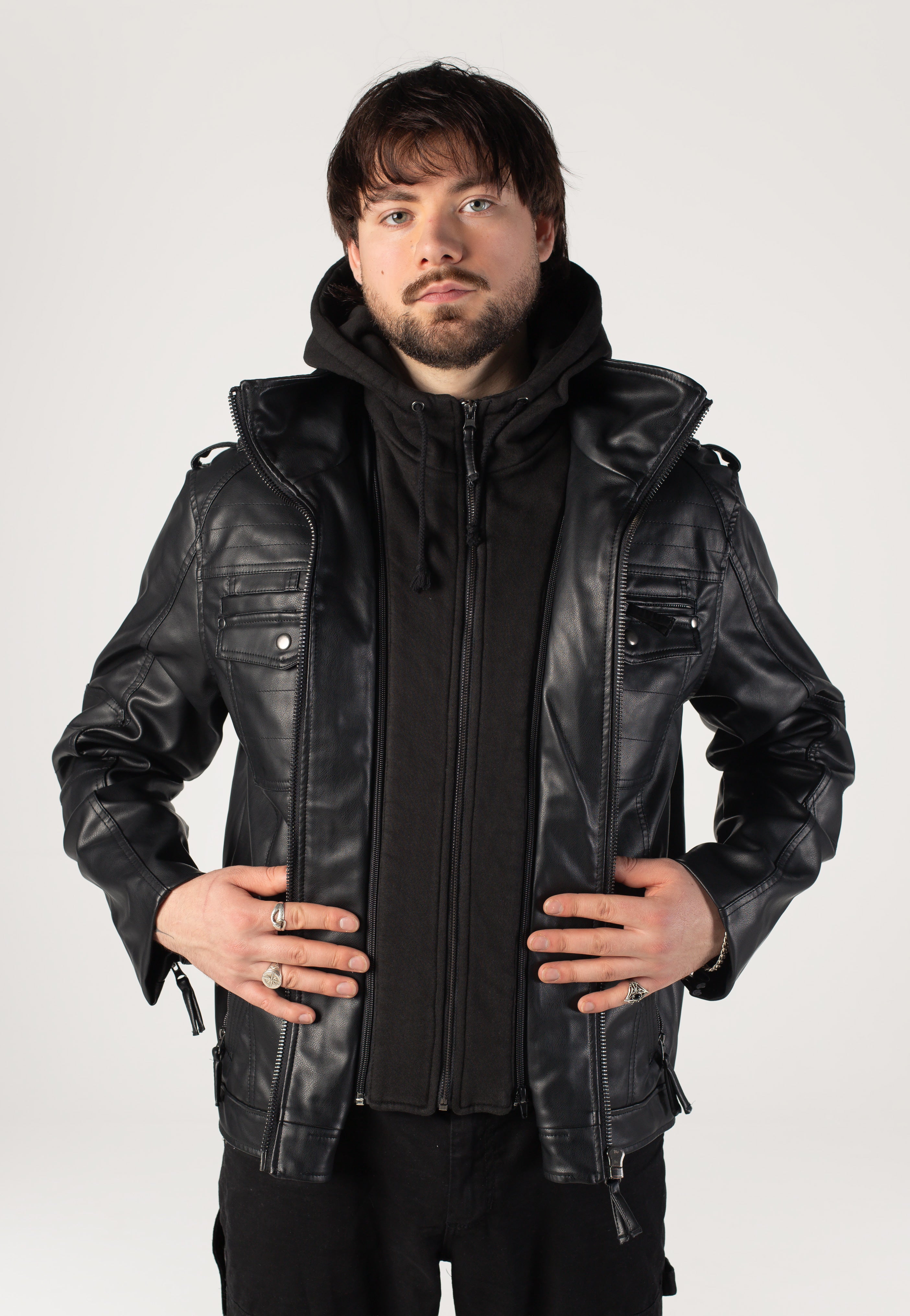 Brandit - Black Rock - Leather Jacket | Men-Image