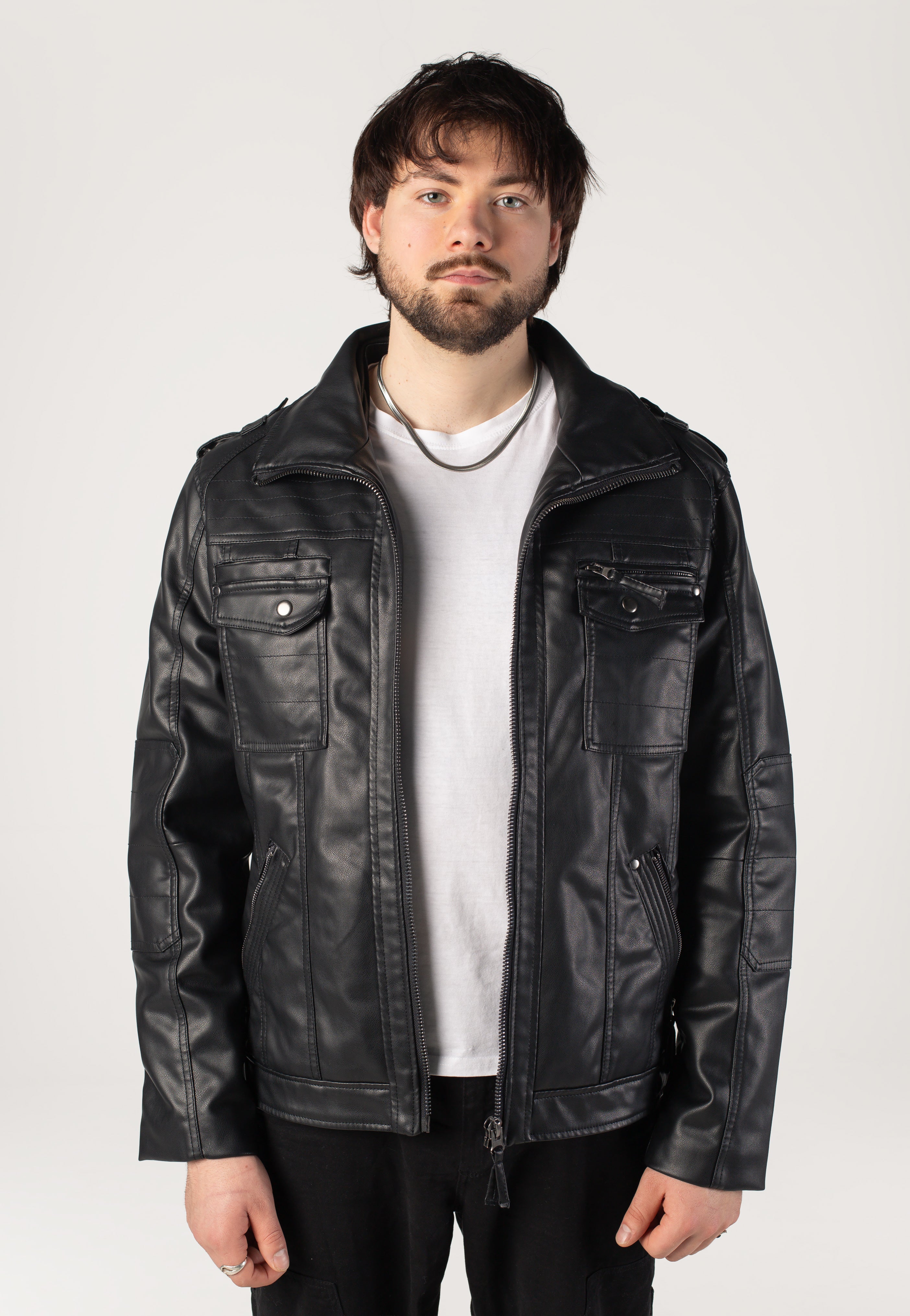 Brandit - Black Rock - Leather Jacket | Men-Image