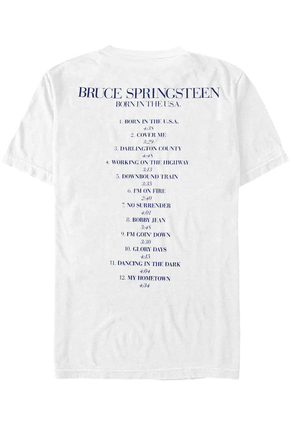 Bruce Springsteen - Born In The USA White - T-Shirt