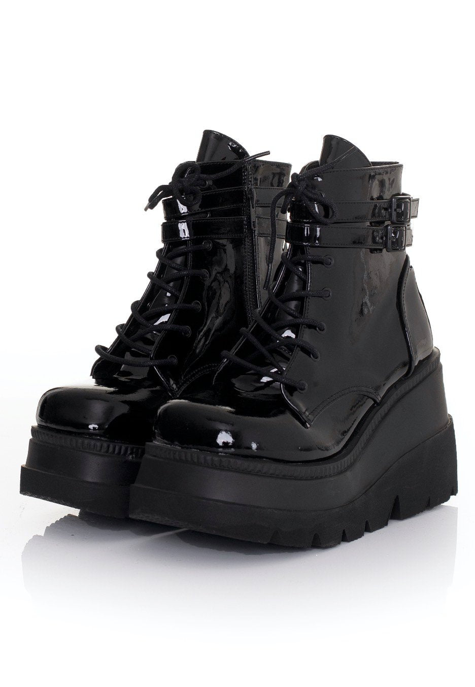 DemoniaCult - Shaker 52 Wedge Platform Black - Girl Shoes