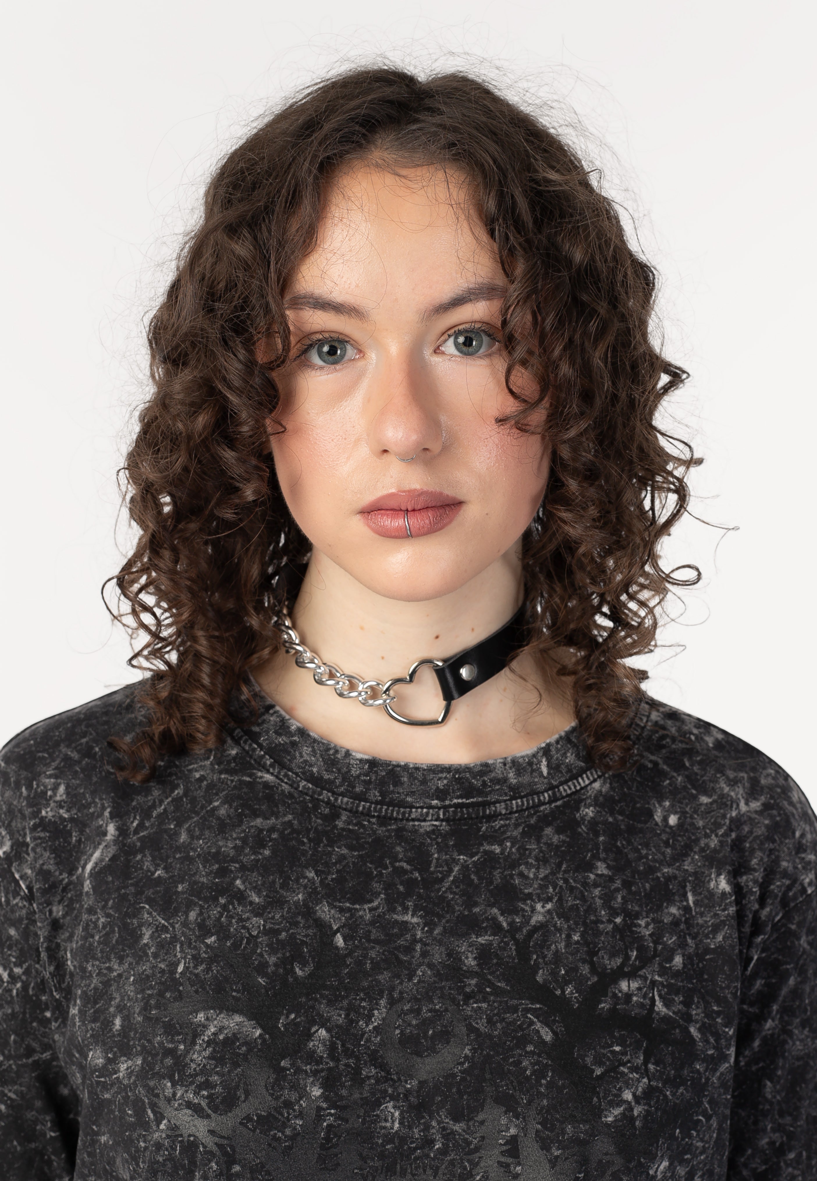 Bullet69 - Heart Half Chain Neckband Black/Silver - Choker | Neutral-Image