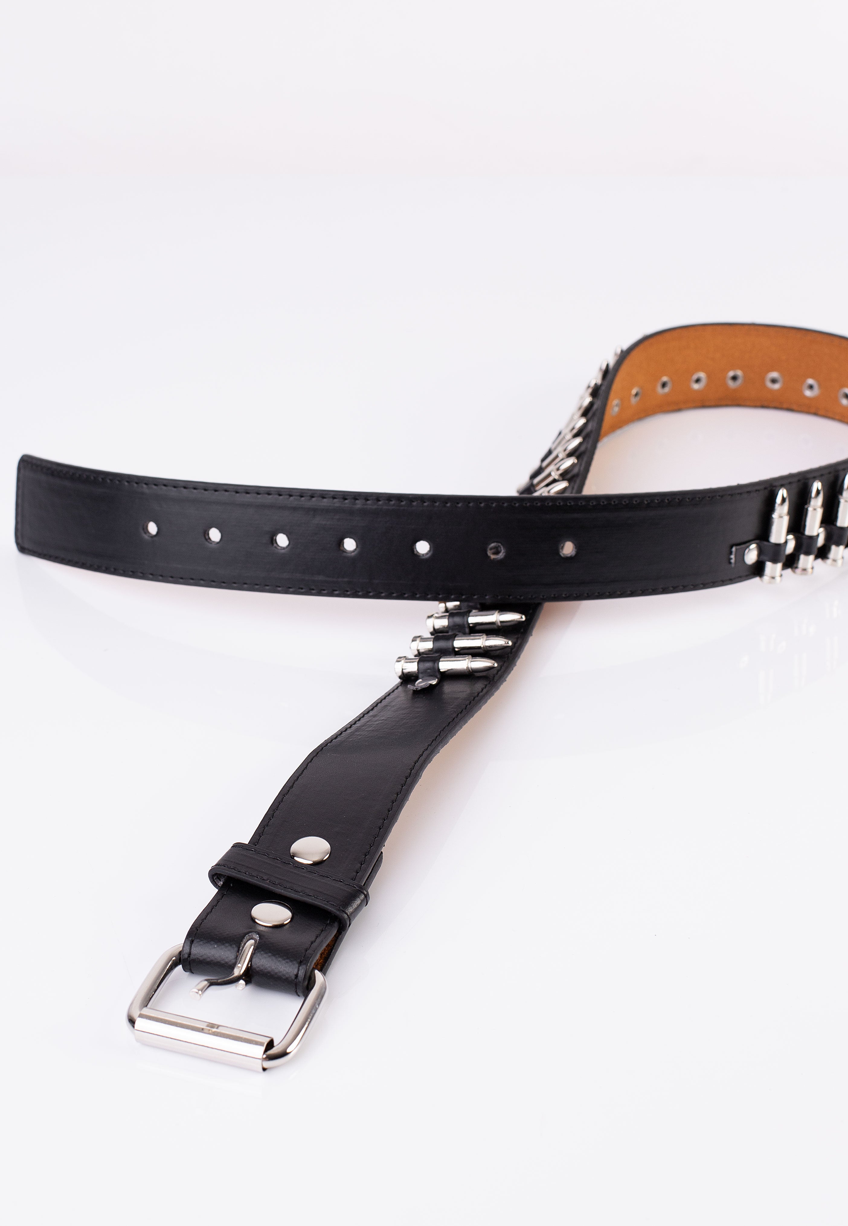 Bullet69 - 3 Row Silver/Black Check Pyramid Studded - Belt