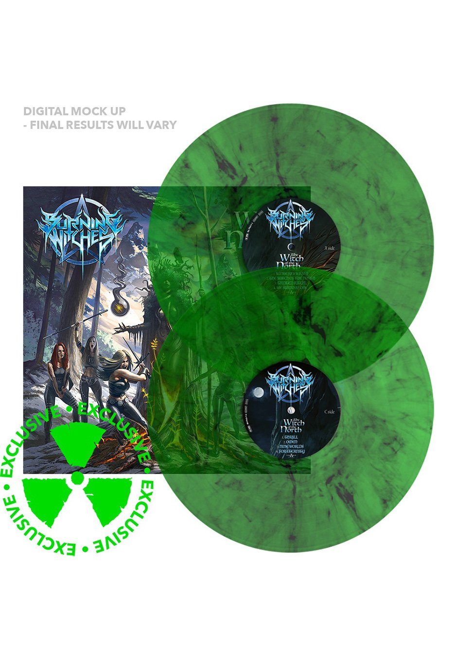 Burning Witches - The Witch Of The North Light Green/Black - Marbled 2 Vinyl