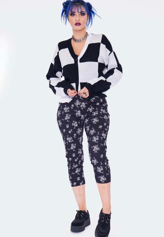 Jawbreaker - Oversized Checkerboard Black/White - Cardigan