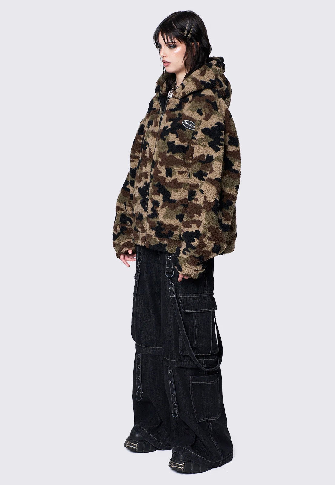 L*グ様 beauty:beast CDプレイヤー　ミリタリー　迷彩 Minga London - Camo Fleece Zip Up Hooded - Jacket | Nuclear Blast