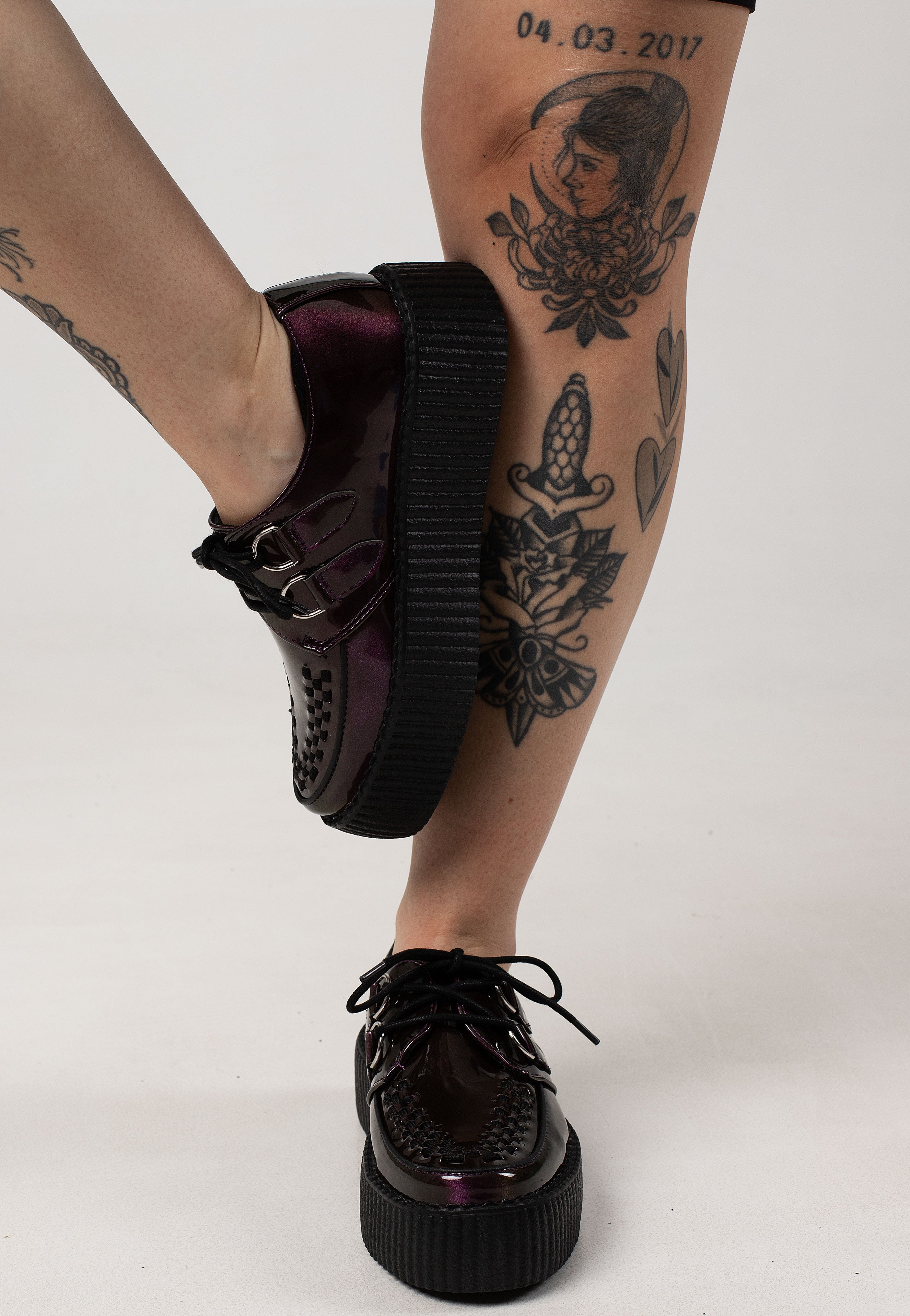 T.U.K. - Viva High Purple Metallic - Girl Shoes | Nuclear Blast