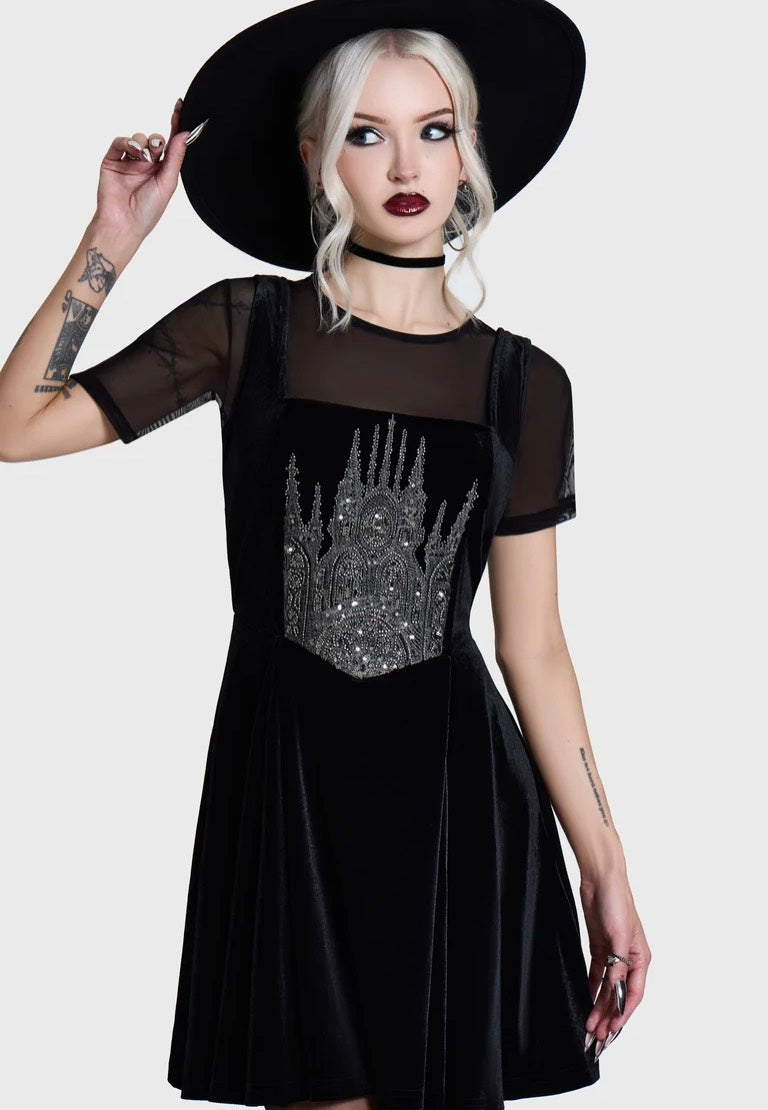 Killstar Cathedra Corset Mini Multi Kleid