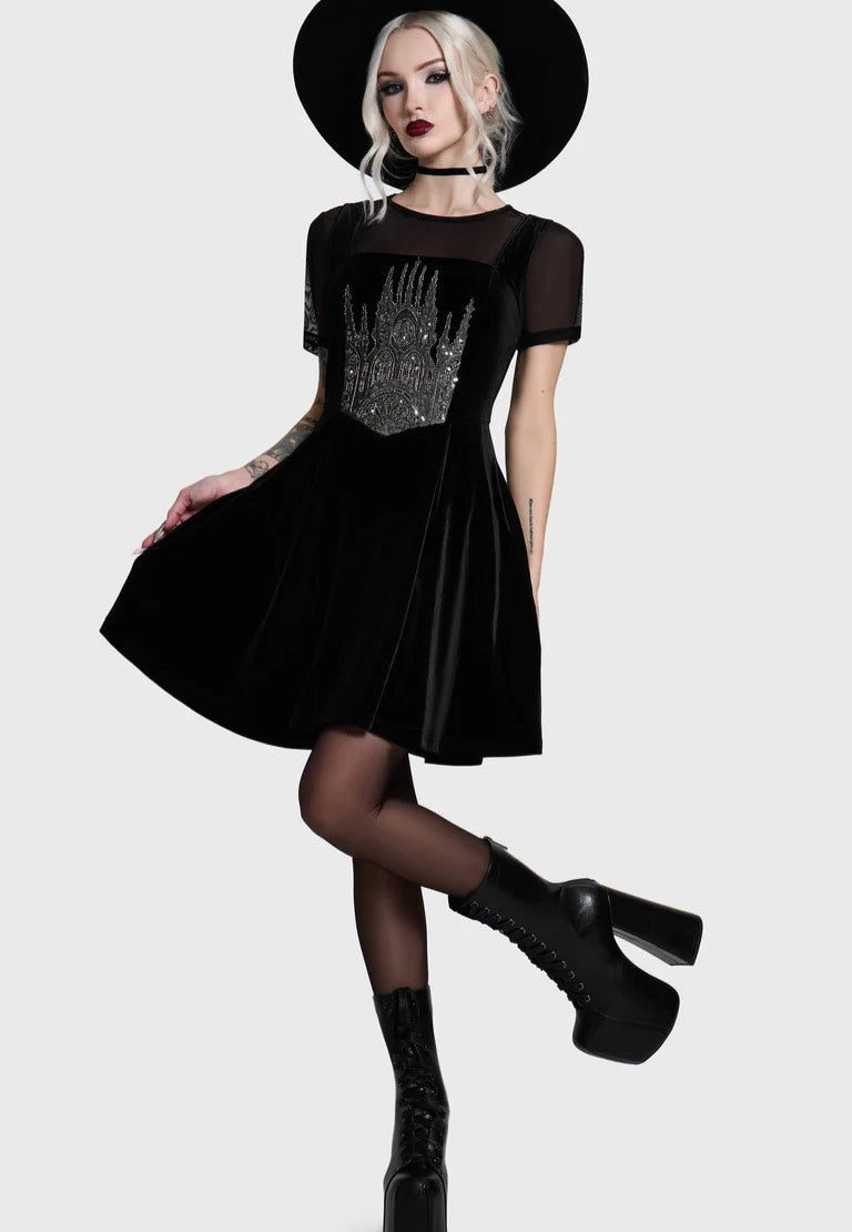 Killstar Cathedra Corset Mini Multi Kleid