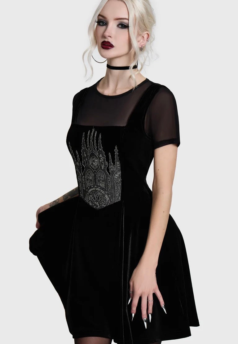 Killstar Cathedra Corset Mini Multi Kleid
