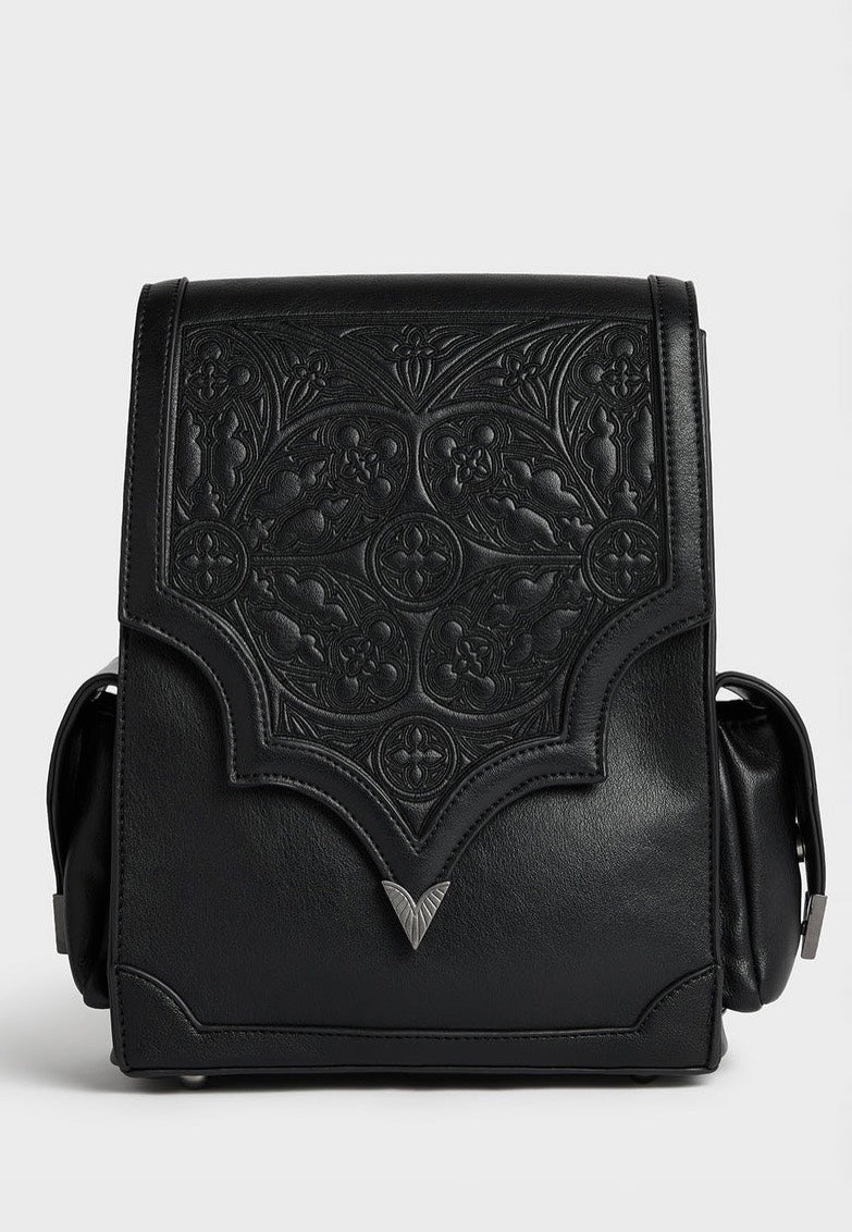 Killstar Cathedra Embroidered Black Rucksack