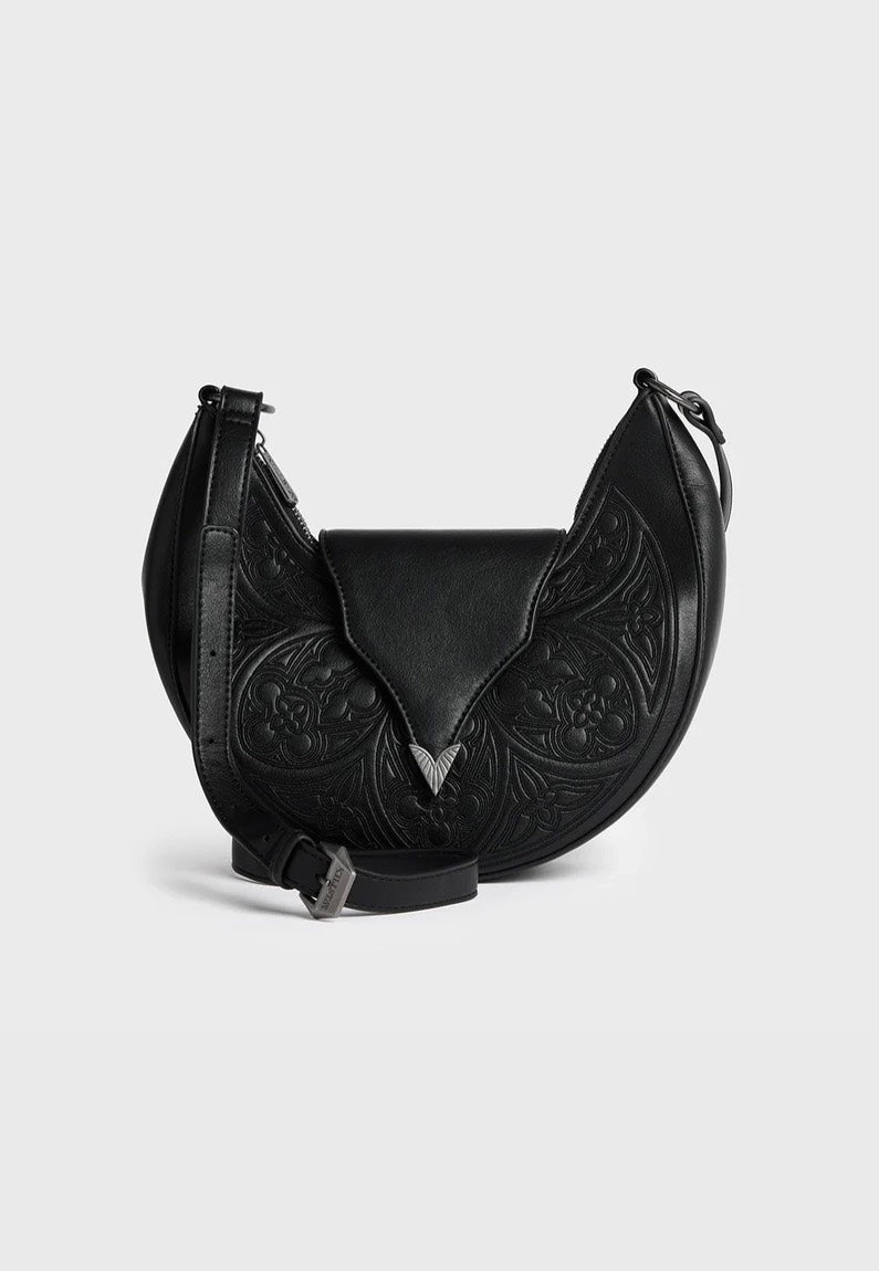 Killstar Cathedra Embroidered Crossbody Black Crossbody Bag