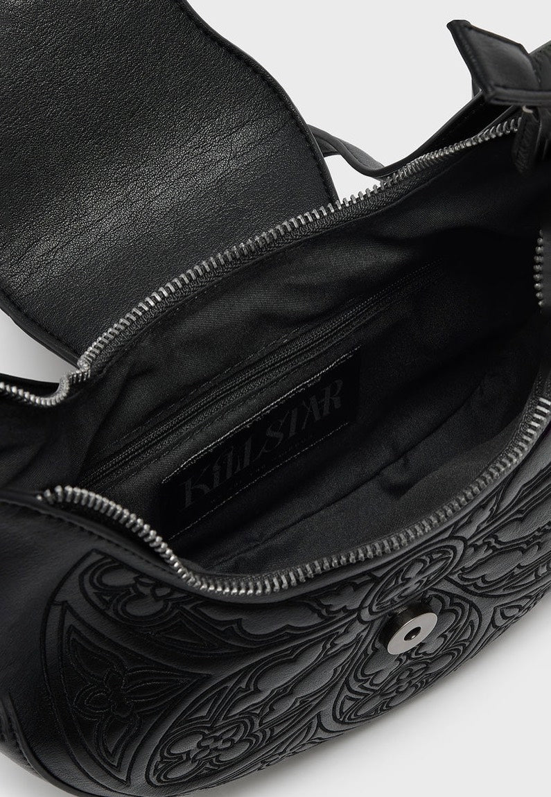 Killstar Cathedra Embroidered Crossbody Black Crossbody Bag