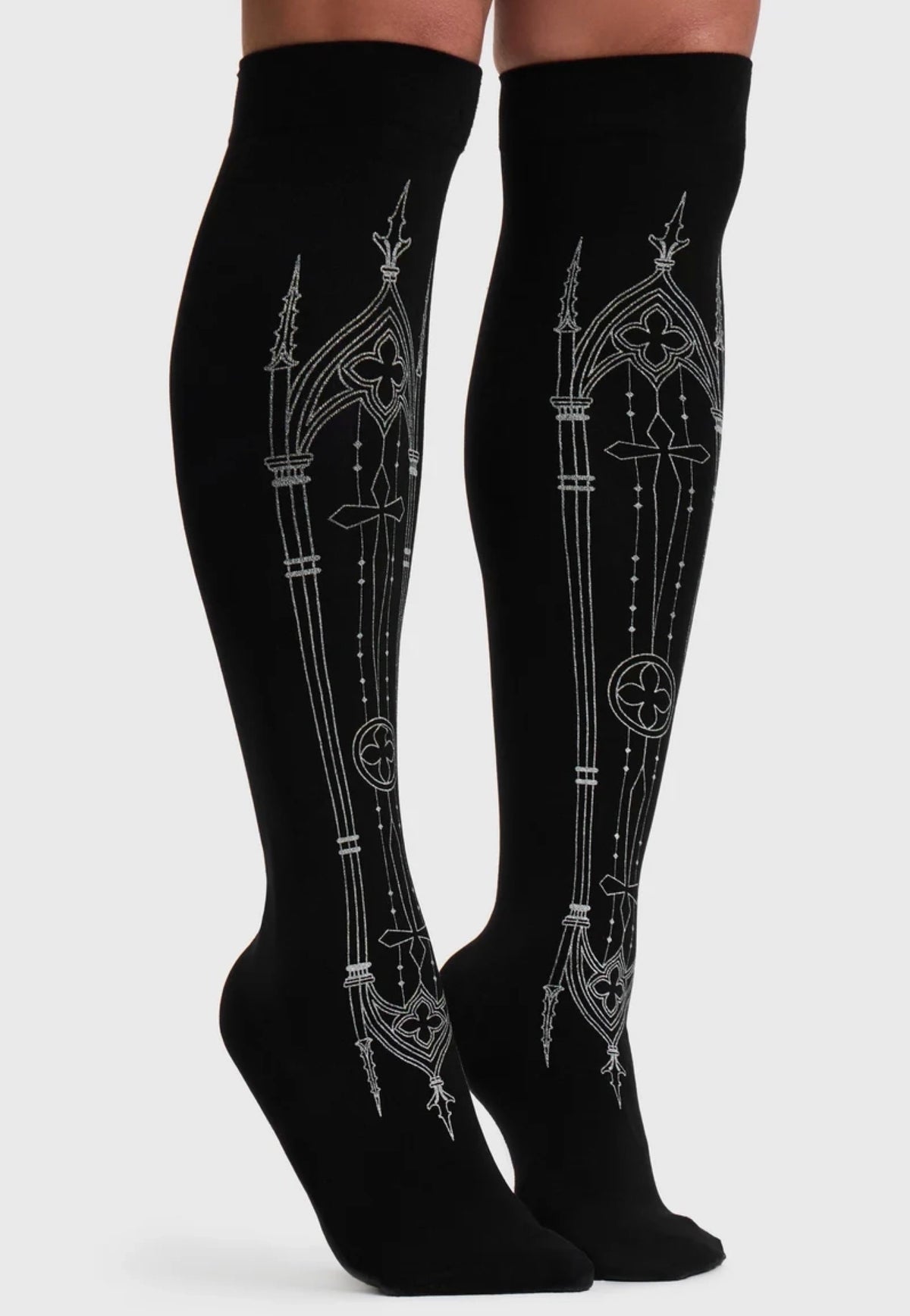 Killstar Cathedra Knee High Multi Socken